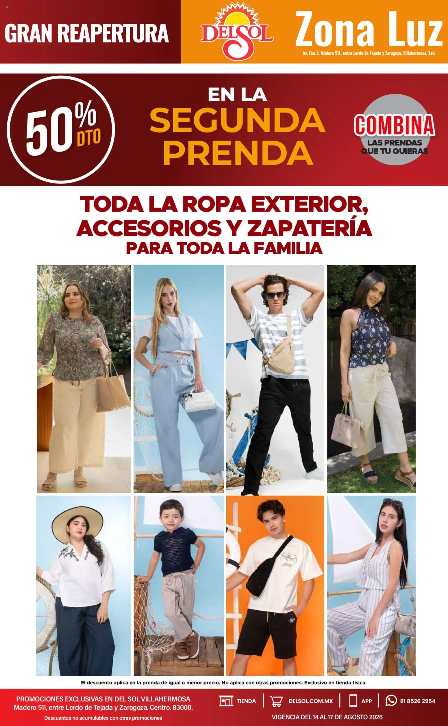 Nuevas ofertas de Del Sol y Woolworth válidas en toda la República Mexicana desde el 14/08/2026. ¡Encuentra las mejores ofertas en Del Sol y Woolworth katalog 4 Días de Grandes Promociones! | Página: 3 | Productos: Ropa