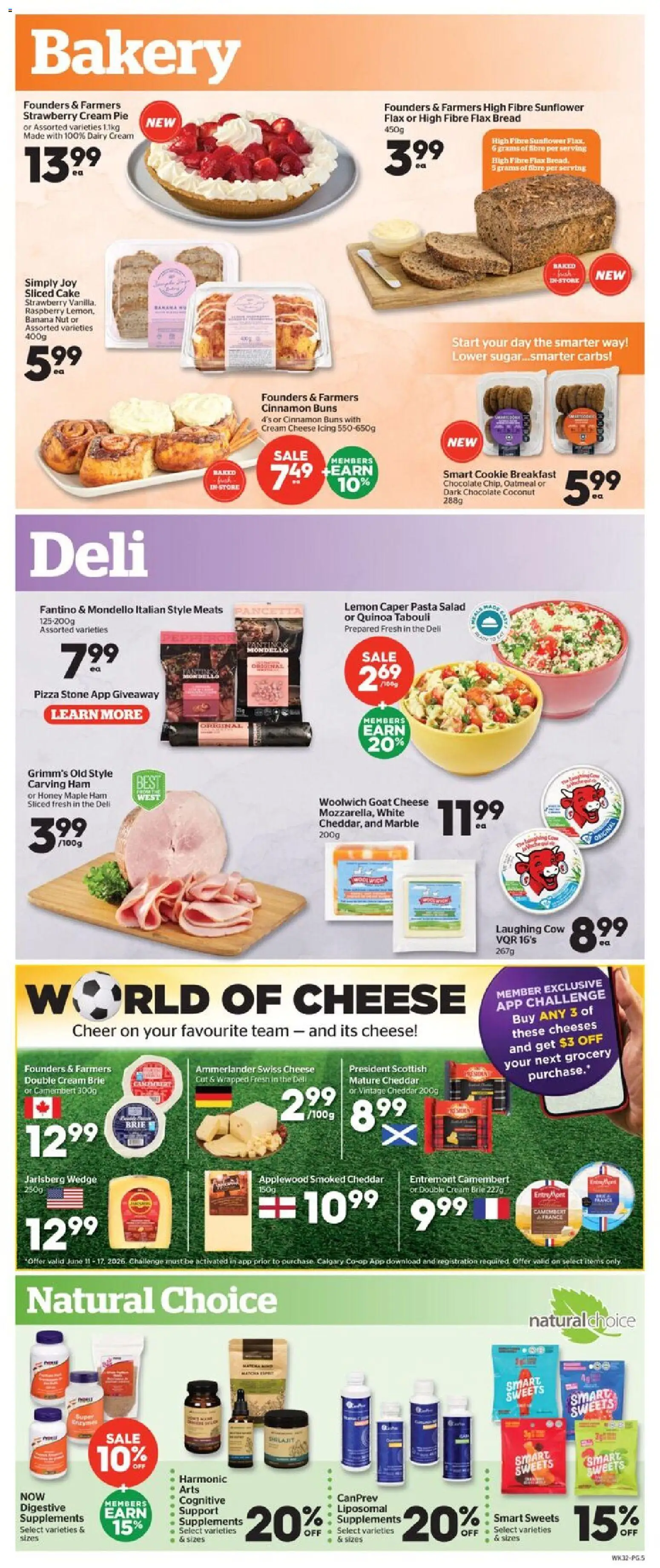 Calgary Co-op flyer valid from 11.06.2026 | Page: 5 | Products: Pasta, Cream, Bakery, Cheese