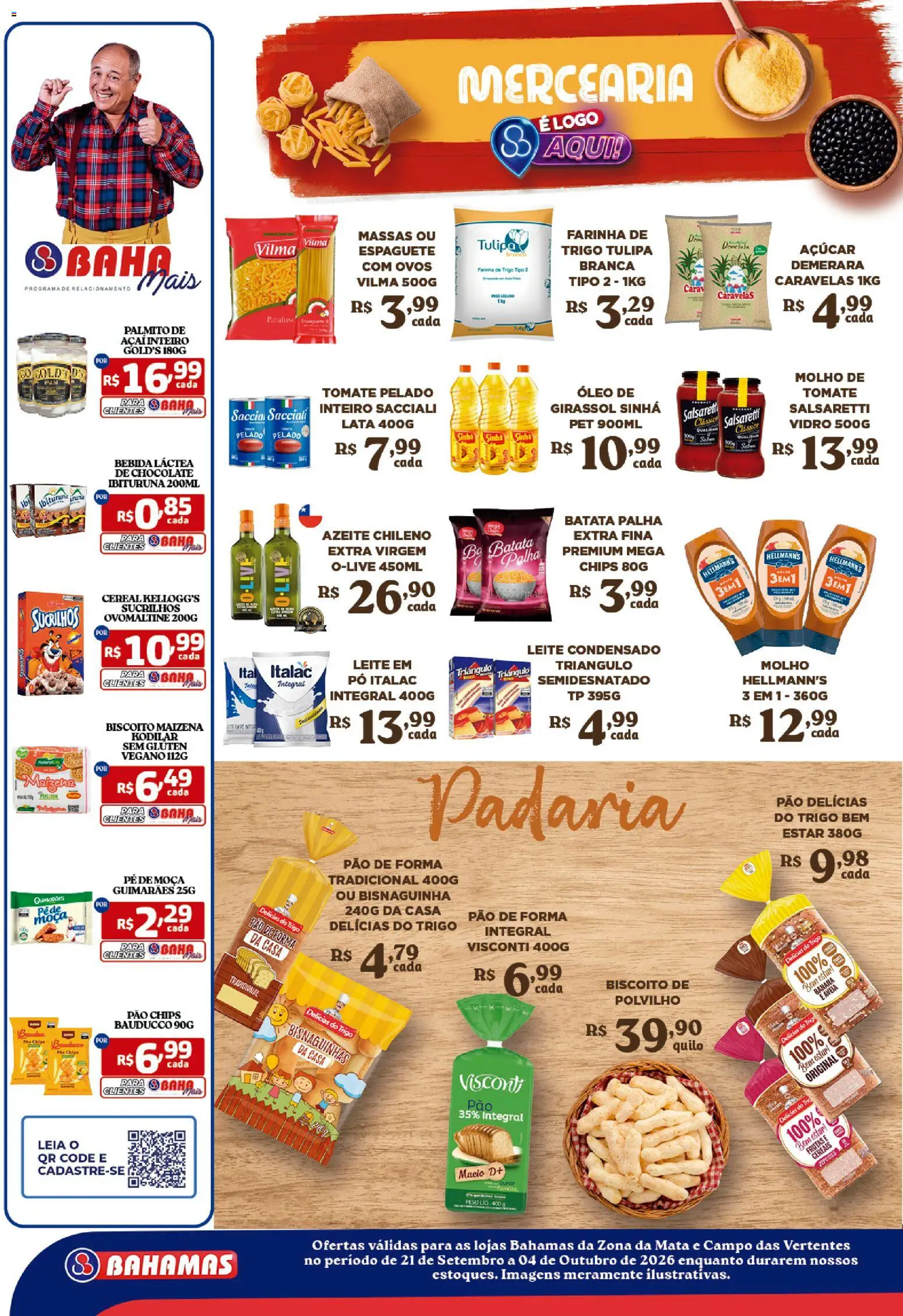 Bahamas Supermercados Folheto - válido de 21/09/2026 | Página: 2 | Produtos: Pó, Leite, Aveia, Açúcar