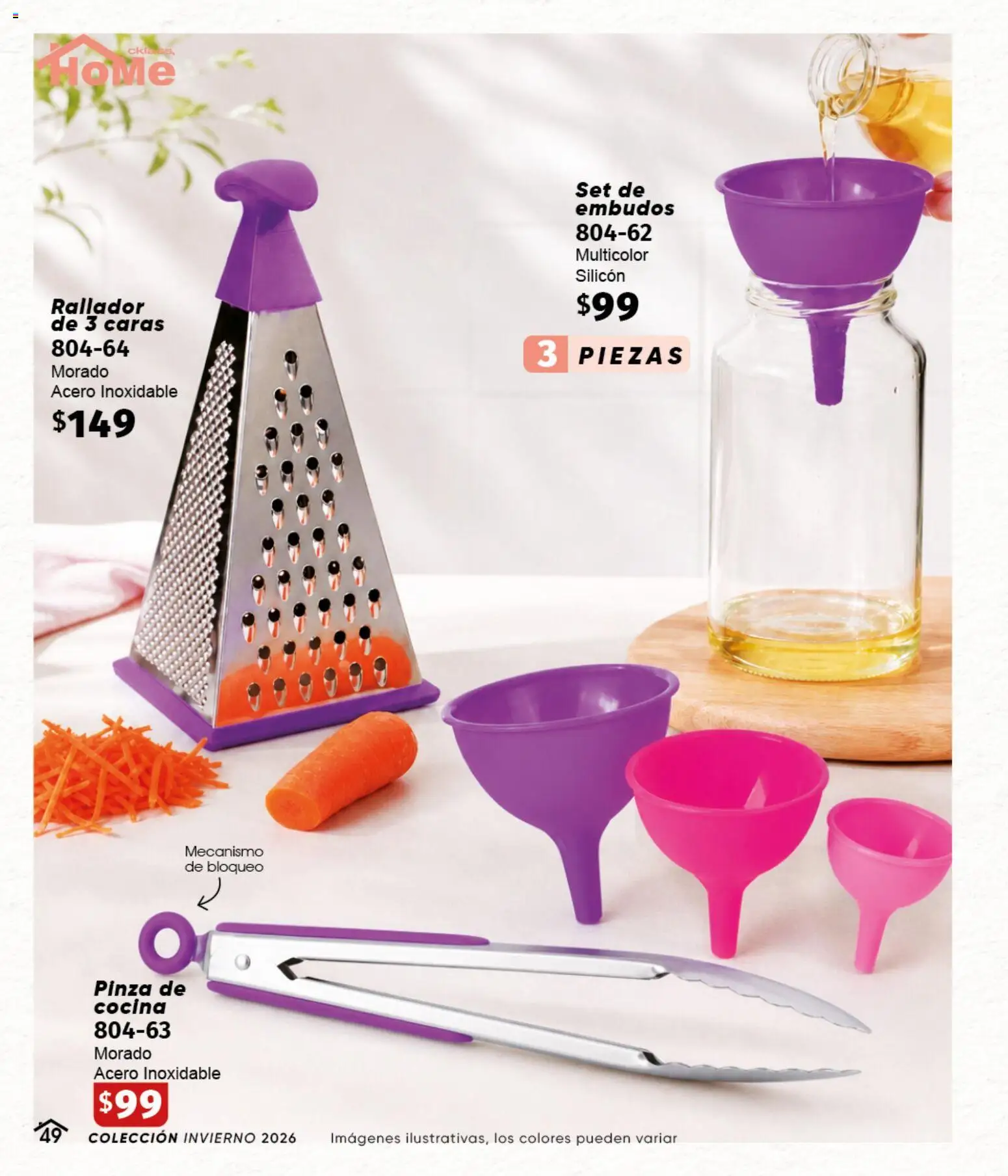 Nuevas ofertas de Cklass válidas en toda la República Mexicana desde el 11/09/2026. ¡Encuentra las mejores ofertas en Cklass catálogo Home Invierno! | Página: 50 | Productos: Rallador, Cocina, Pinza