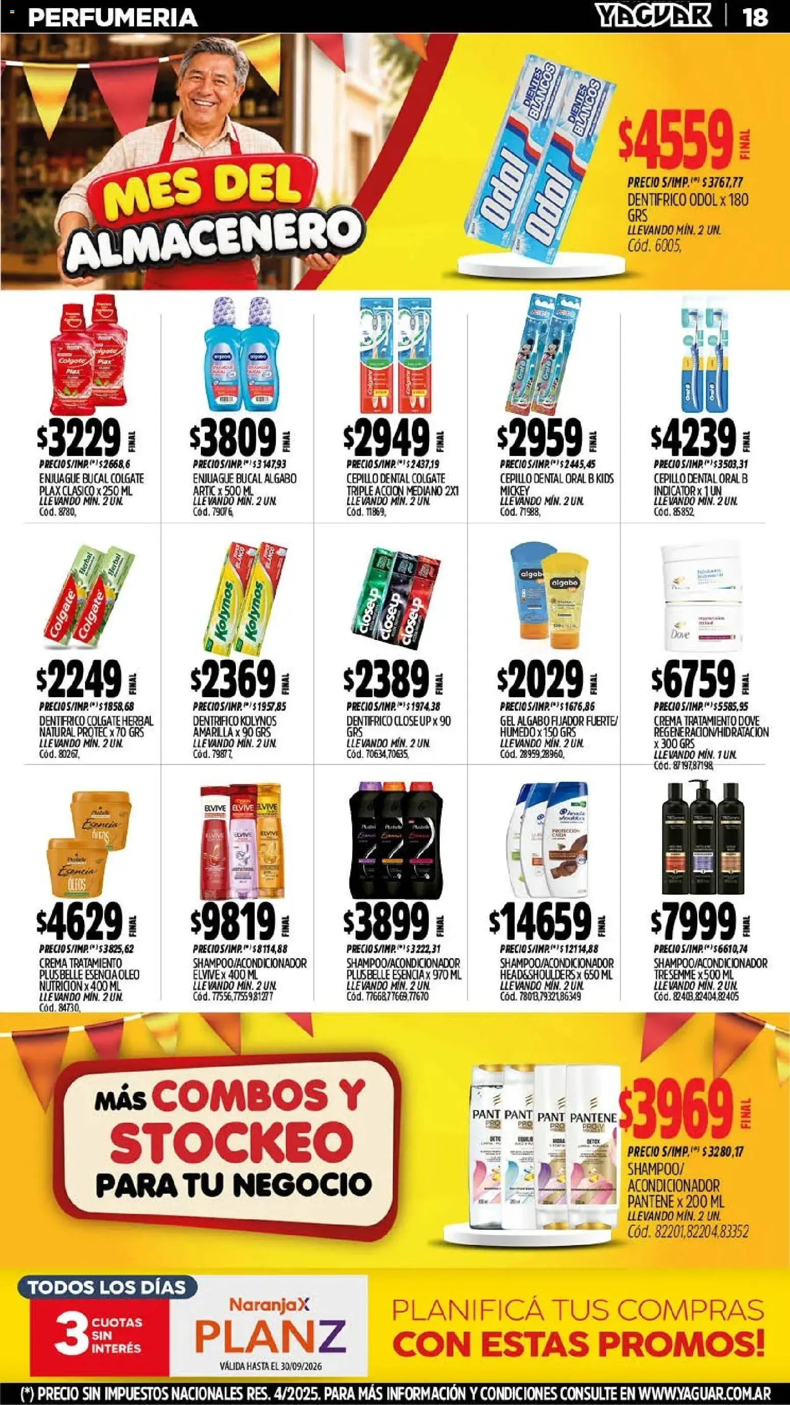 Yaguar - Oferta Semanal Santa Fé │ válido desde el 28/09/2026 | Página: 19 | Productos: Cepillo, Acondicionador, Enjuague bucal, Crema