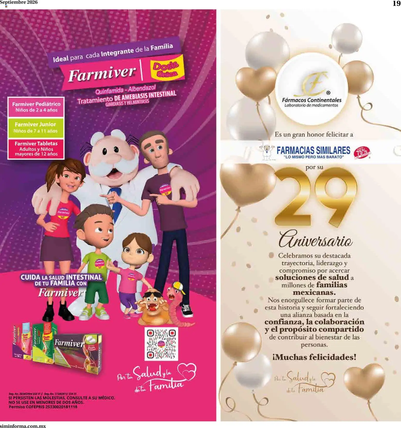 Nuevas ofertas de Farmacias Similares válidas en toda la República Mexicana desde el 01/09/2026. ¡Encuentra las mejores ofertas en Farmacias Similares catálogo! | Página: 19