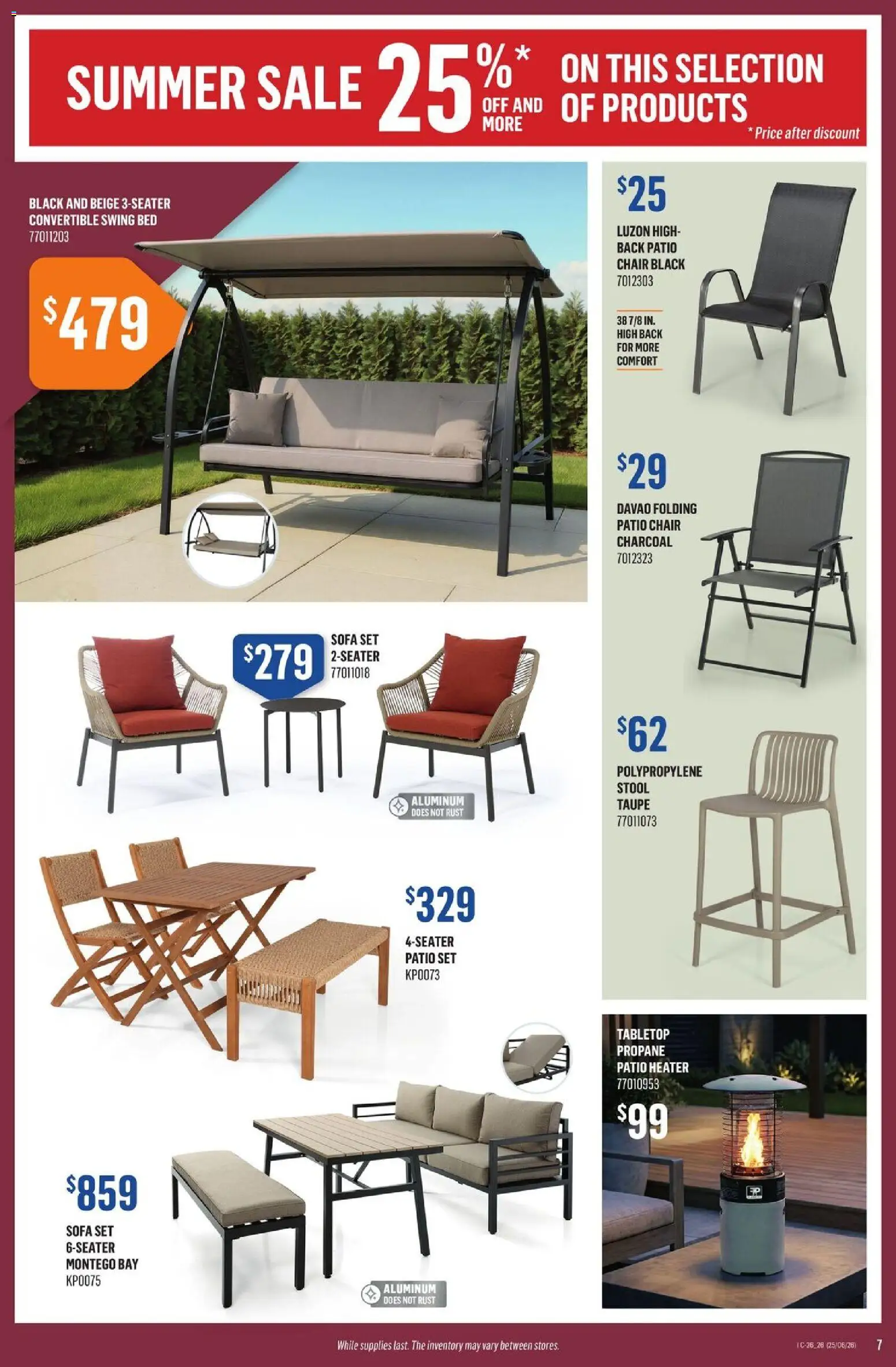 Canac flyer valid from Jun 25, 2026 | Page: 7 | Products: Bed, Sofa, Chair