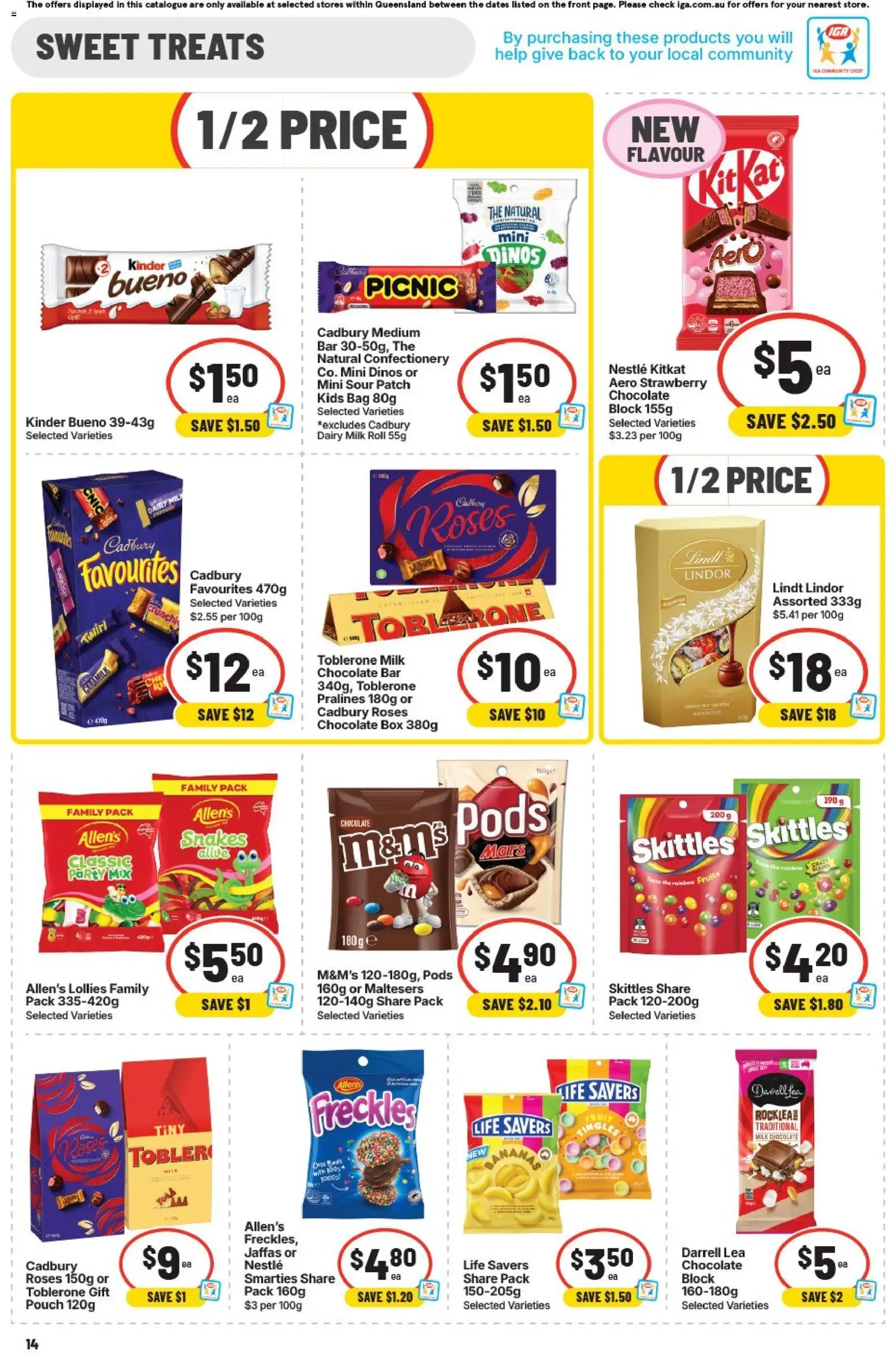 IGA catalogue - valid from 29/07/2026 | Page: 14 | Products: Dairy, Chocolate, Lollies, Fruits