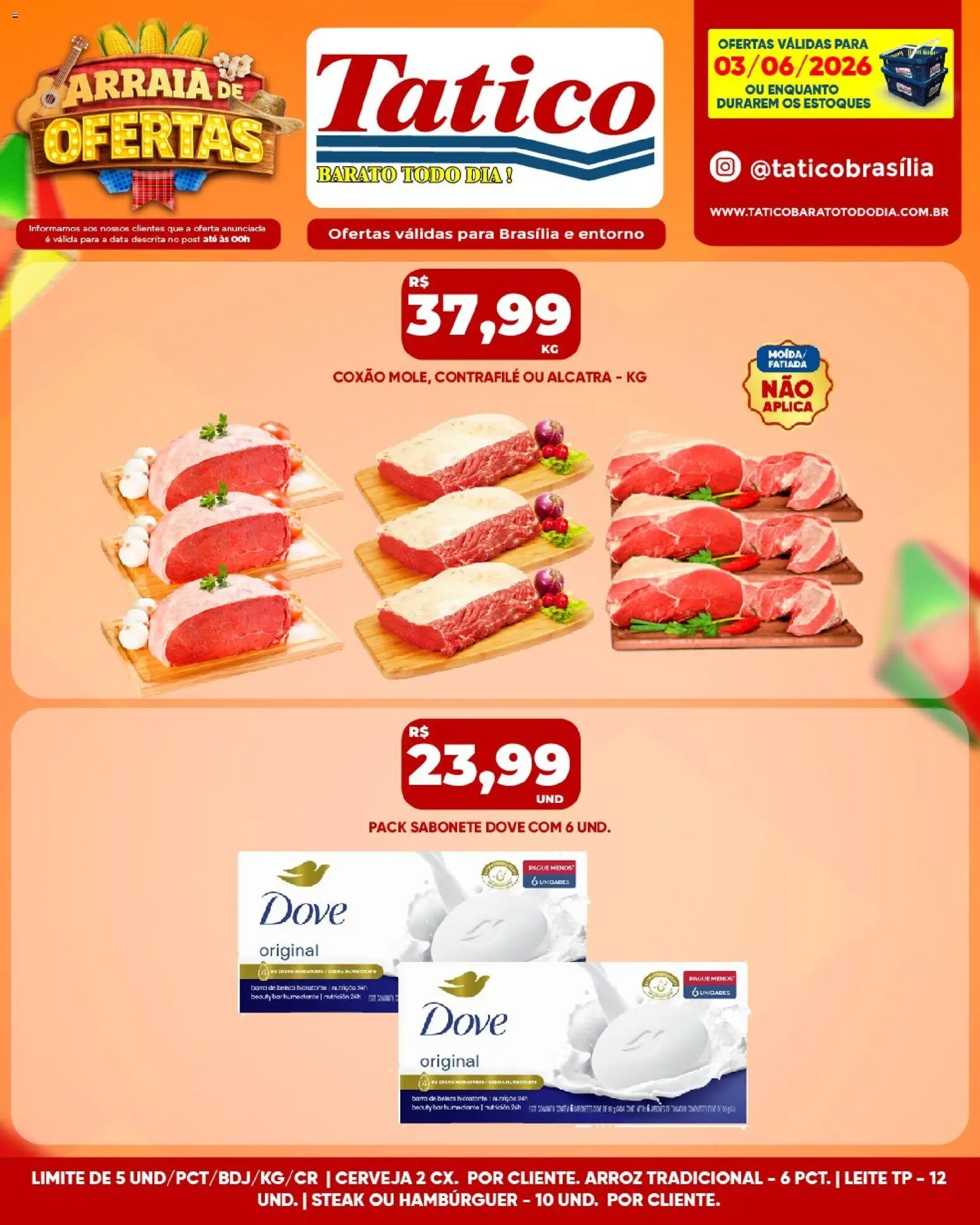 Tatico Folheto - válido de 04.06.2026 | Página: 48 | Produtos: Leite, Cerveja, Arroz, Sabonete