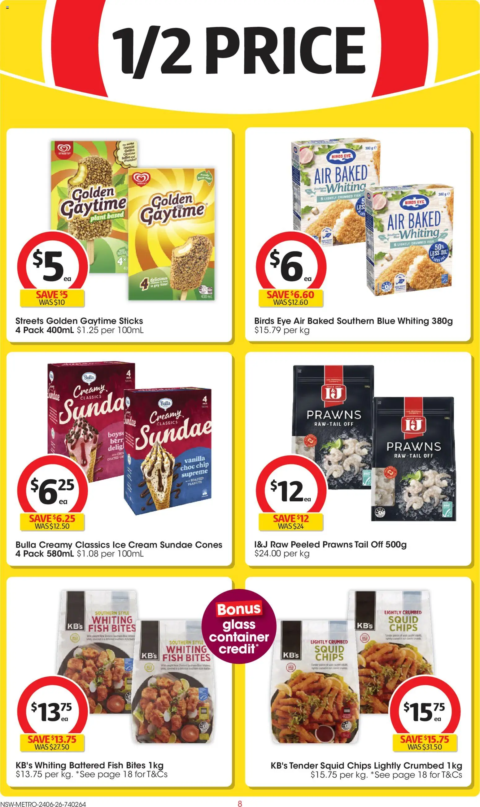 Coles catalogue - valid from 24/06/2026 | Page: 8 | Products: Fish, Chips, Peanuts, Prawns