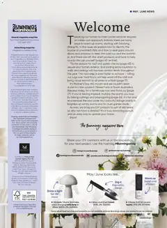 Preview of Bunnings Warehouse - Bunnings Magazine May/June 2026 - valid from 01.05.2026 | Page: 7 | Products: Ergonomic, Lamp, Floral, Light
