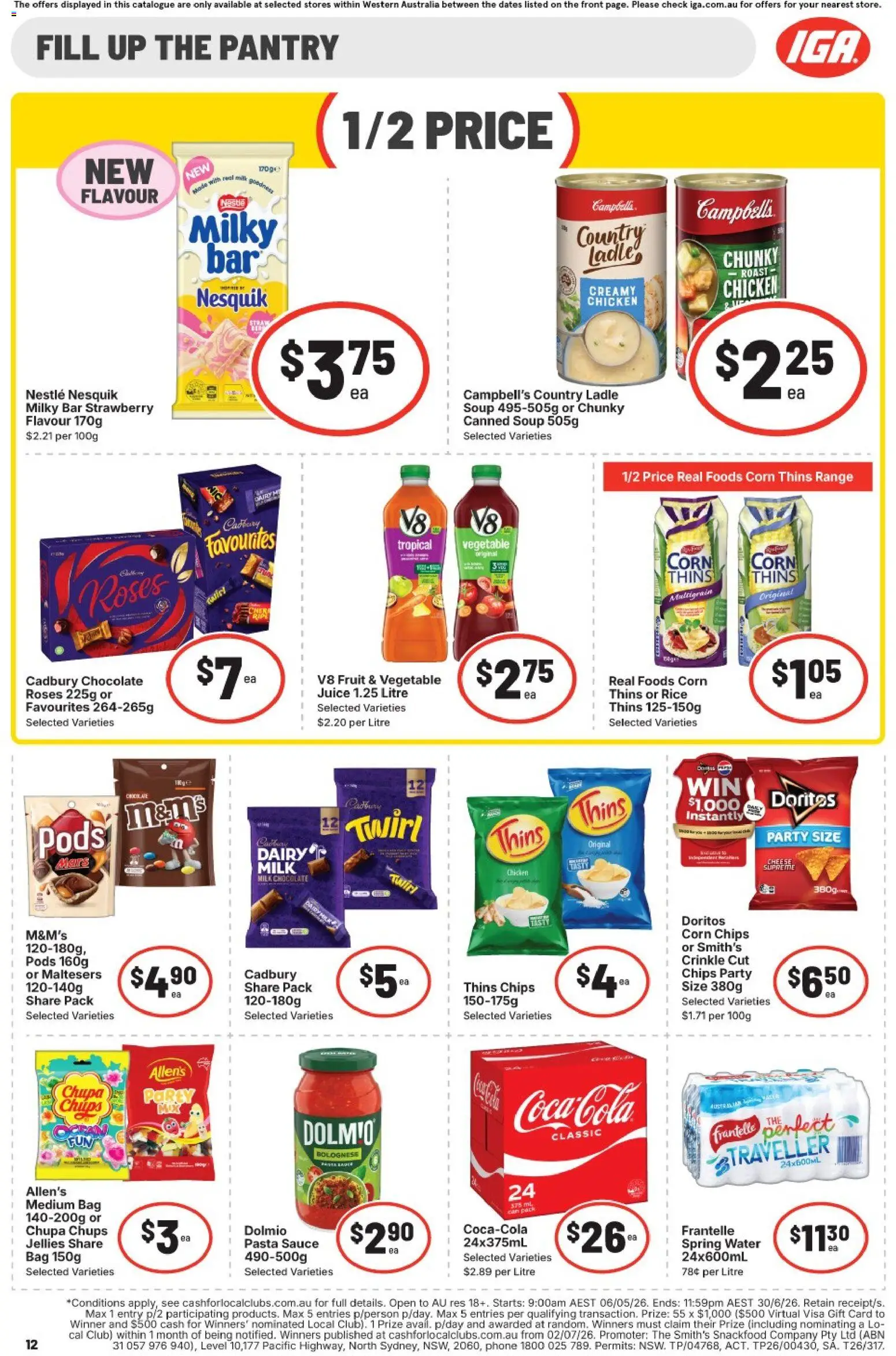 IGA catalogue - valid from 27.05.2026 | Page: 12 | Products: Chocolate, Juice, Sauce, Bag