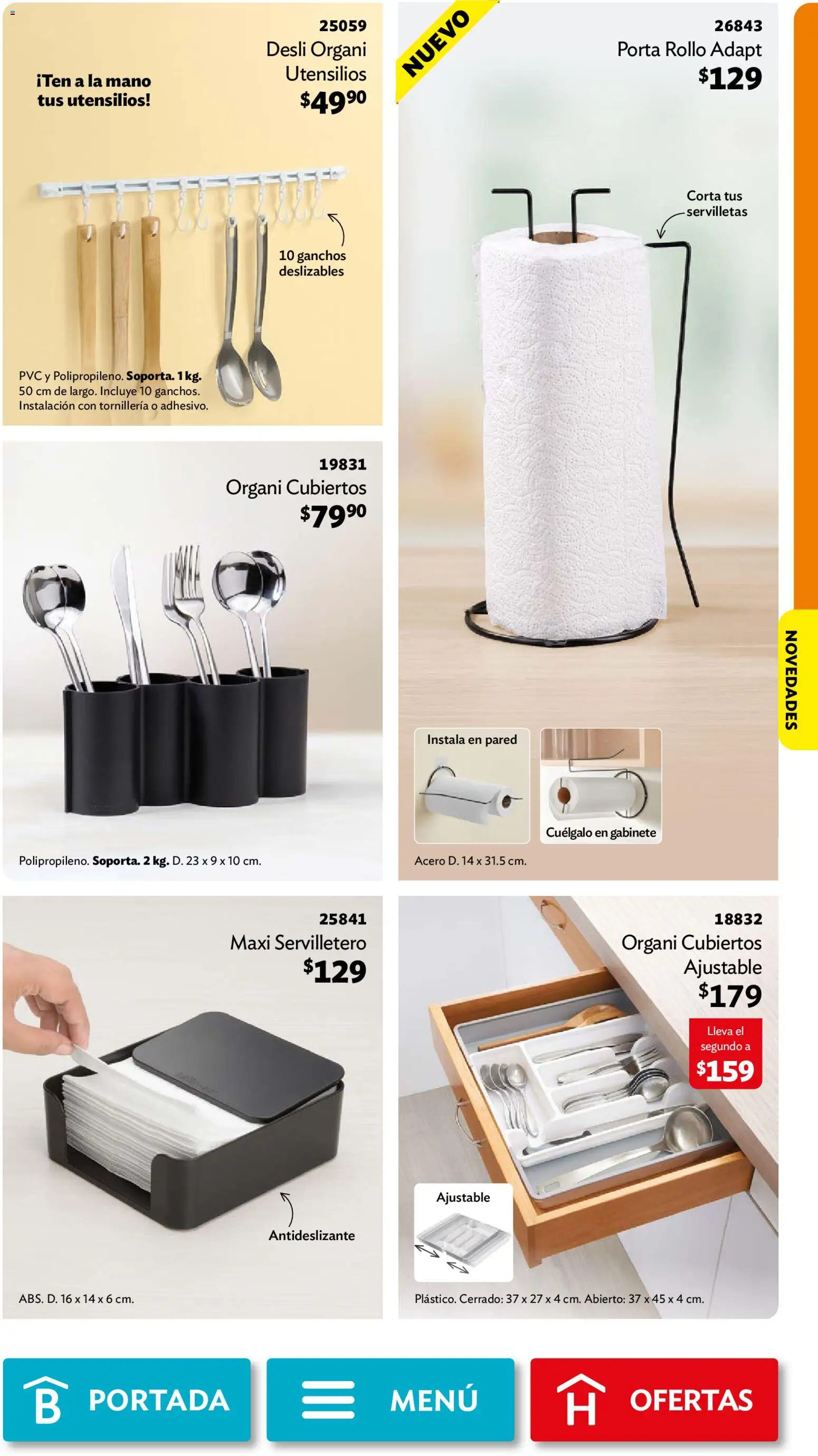 Nuevas ofertas de Betterware válidas en toda la República Mexicana desde el 03/08/2026. ¡Encuentra las mejores ofertas en Betterware campaña 8 2026! | Página: 49 | Productos: Gabinete, Servilletas, Servilletero, Porta rollo