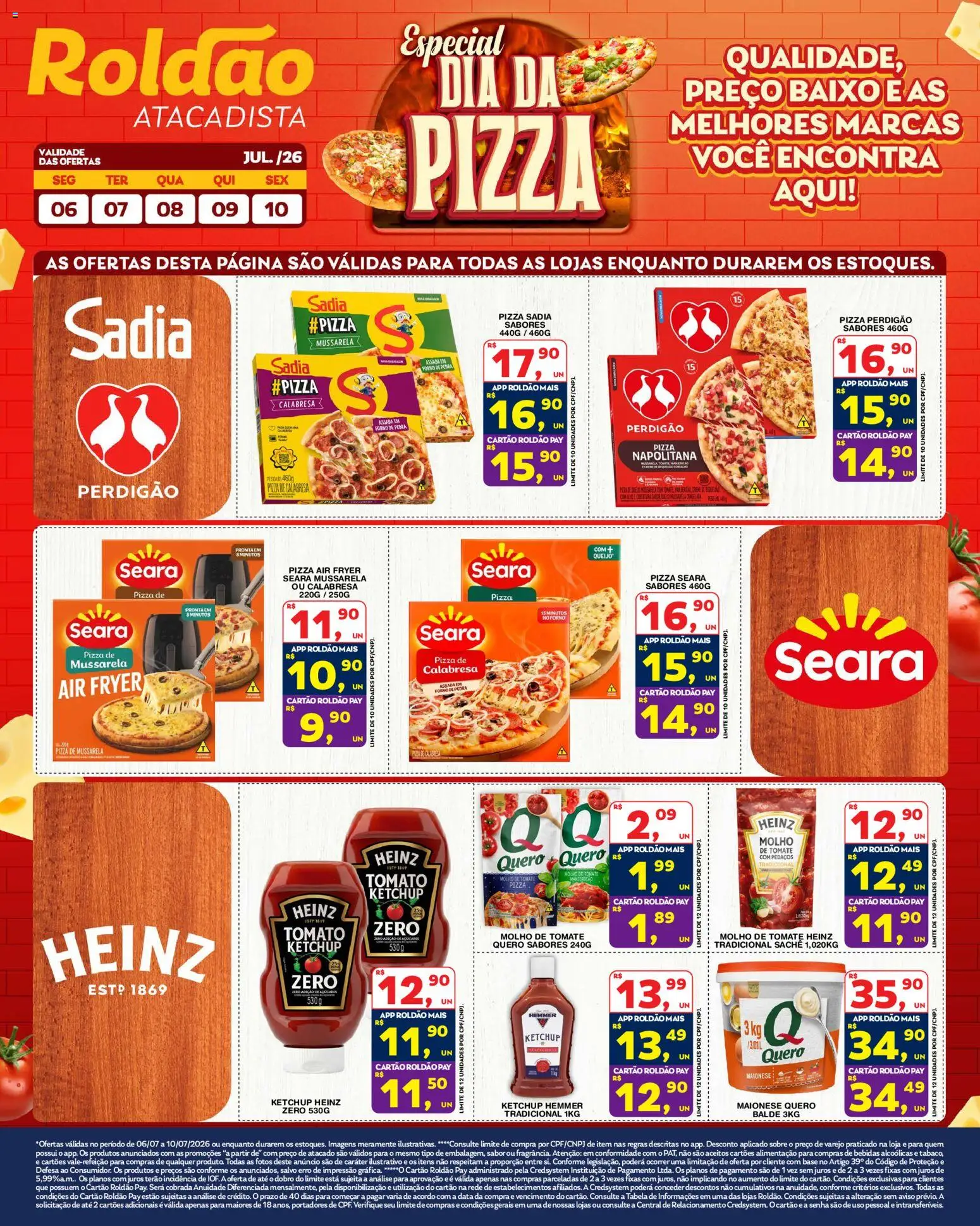 Roldão Folheto - válido de 06/07/2026 | Página: 1 | Produtos: Air fryer, Pizza, Maionese, Mussarela