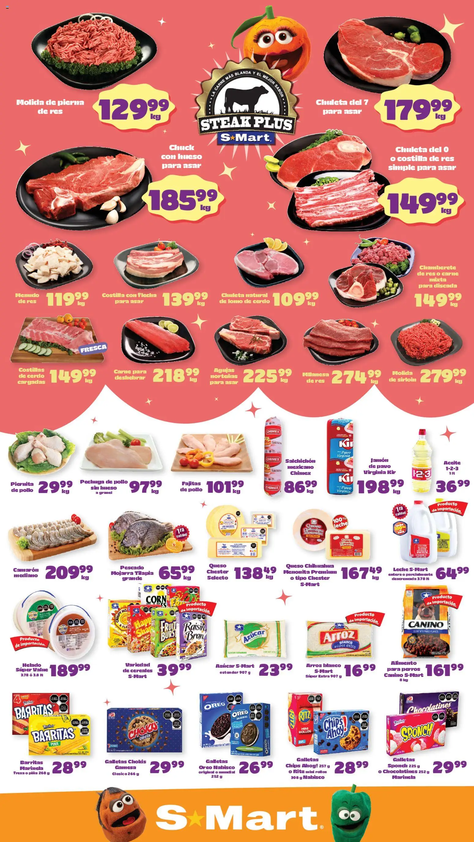 Nuevas ofertas de S-Mart válidas en toda la República Mexicana desde el 15.05.2026. ¡Encuentra las mejores ofertas en S-Mart folleto! | Página: 1 | Productos: Pollo, Azúcar, Salchicha, Aceite