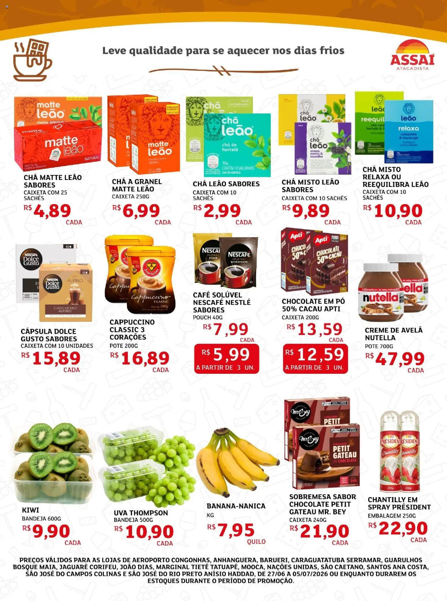 Assaí Atacadista Folheto - válido de 27/06/2026 | Página: 5 | Produtos: Maracujá, Mirtilo, Café, Kiwi