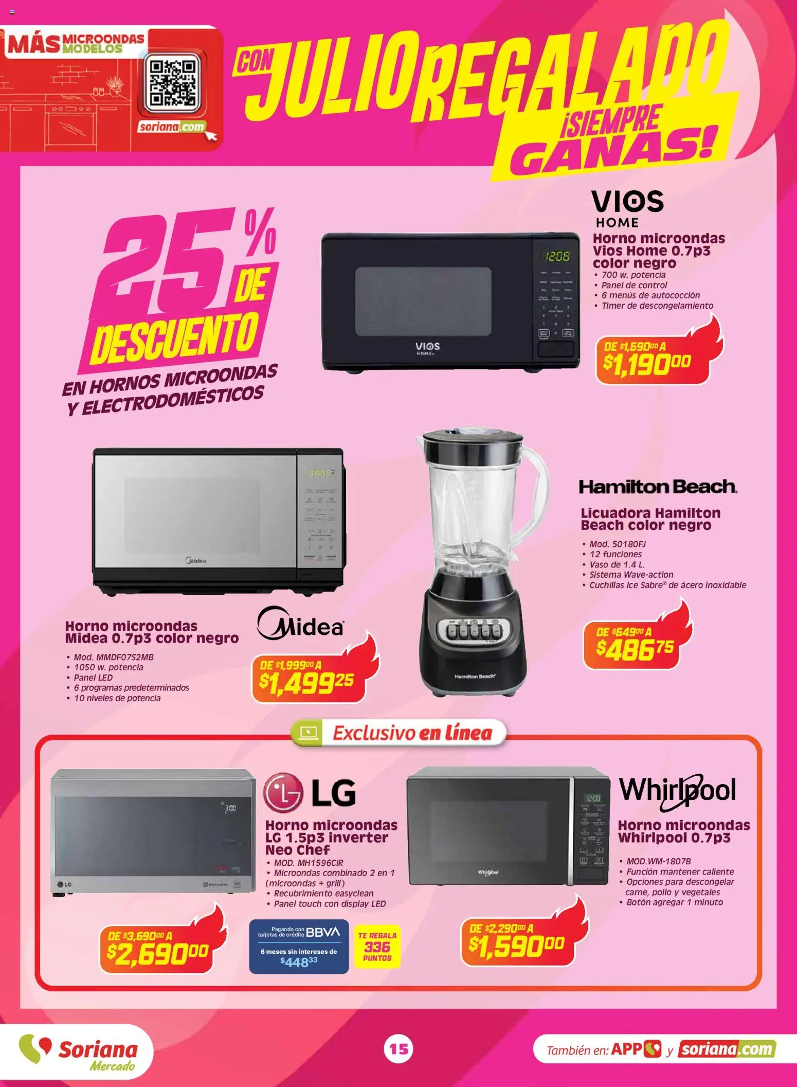 Nuevas ofertas de Soriana válidas en toda la República Mexicana desde el 03.06.2026. ¡Encuentra las mejores ofertas en Soriana Con Julio Regalado siempre ganas Mercado Nacional! | Página: 14 | Productos: Pollo, Licuadora, Microondas, Té
