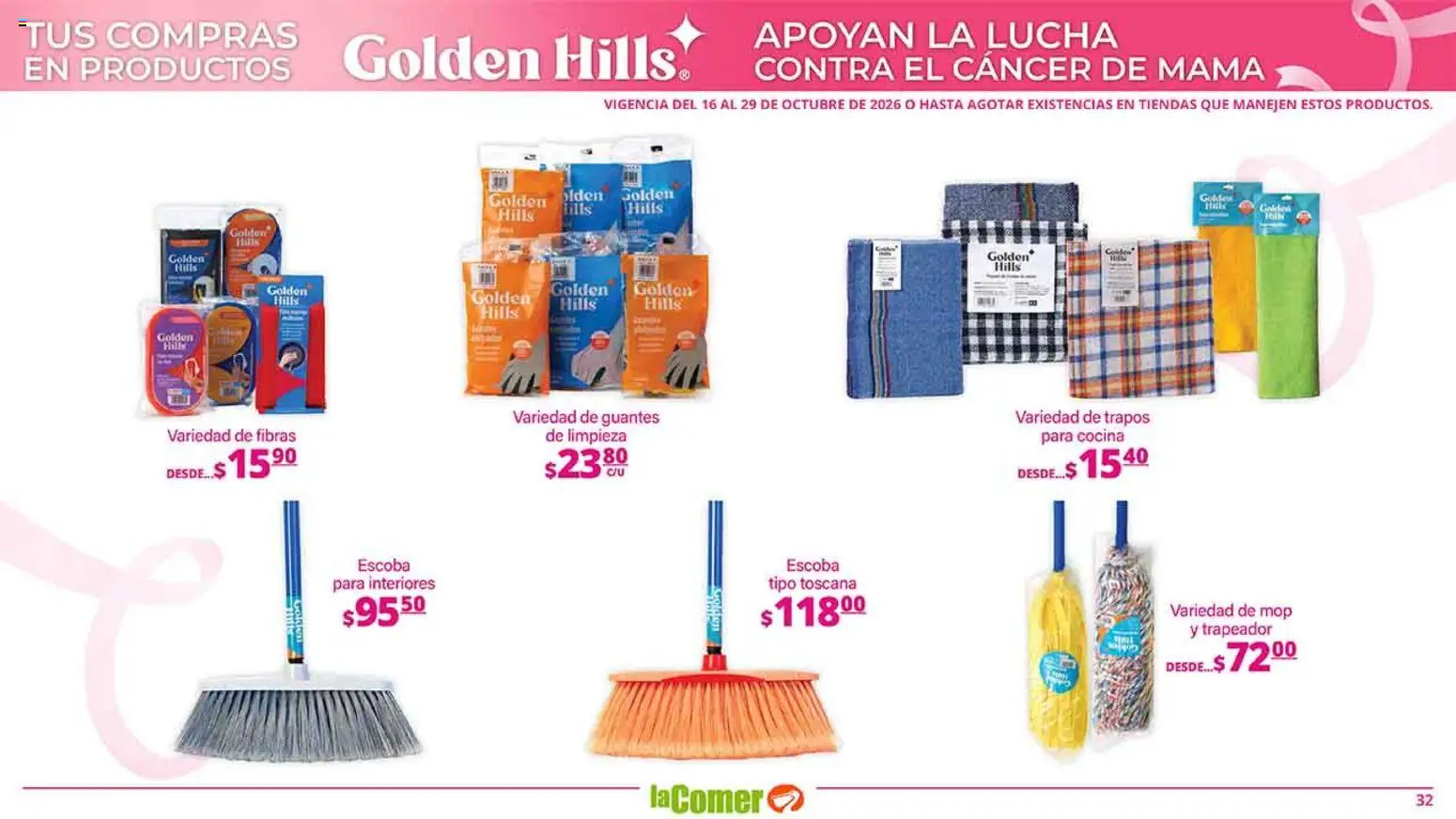Nuevas ofertas de La Comer válidas en toda la República Mexicana desde el 16/10/2026. ¡Encuentra las mejores ofertas en La Comer folleto es la tienda rosa! | Página: 32