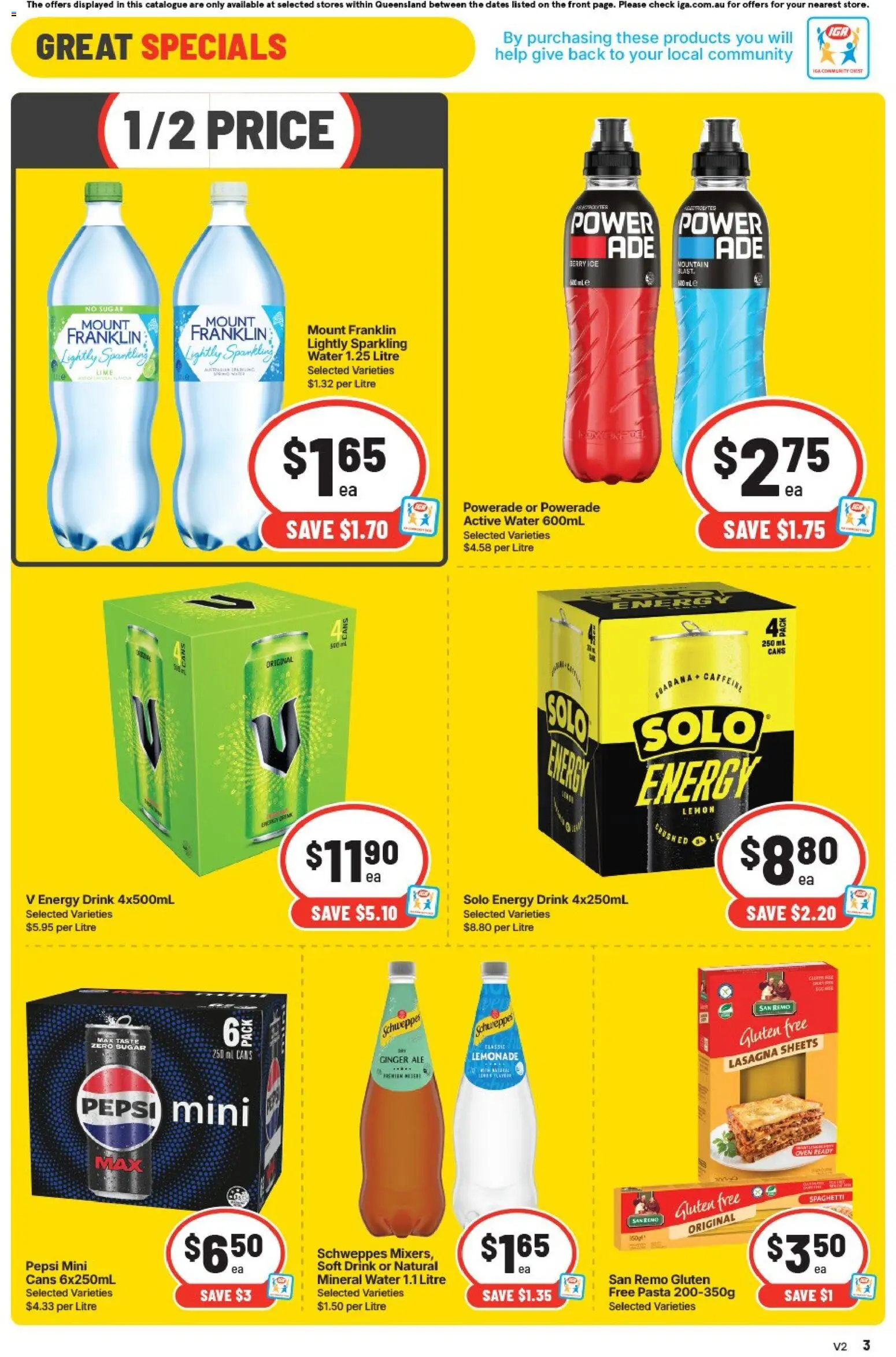 IGA catalogue - valid from 12/08/2026 | Page: 3 | Products: Sugar, Lemon, Lime, Lemonade