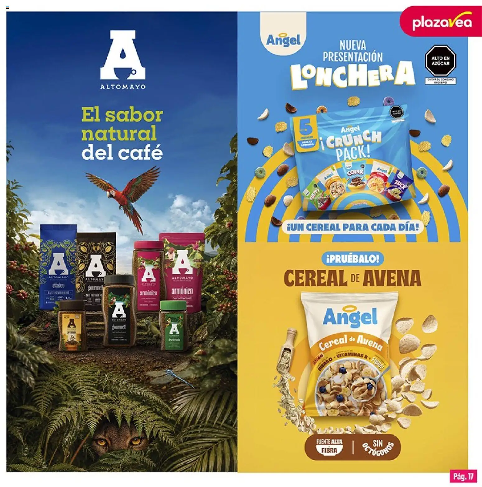 Catálogo Plaza Vea válido desde 01/09/2026 | Página: 17 | Productos: Lonchera, Café, Avena, Azúcar