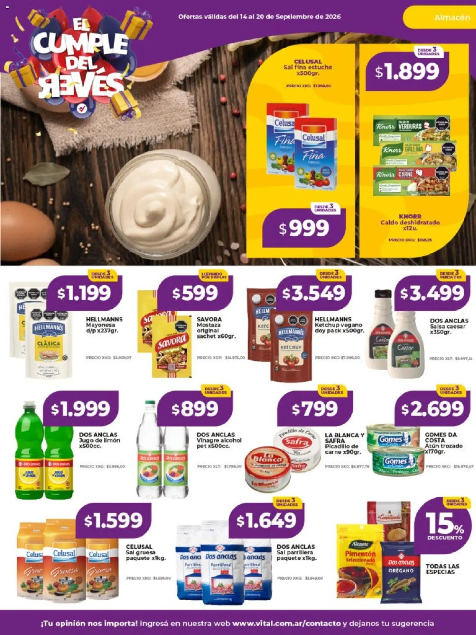 Vital - Ofertas │ válido desde el 14/09/2026 | Página: 18 | Productos: Ketchup, Carne, Jugo, Picadillo