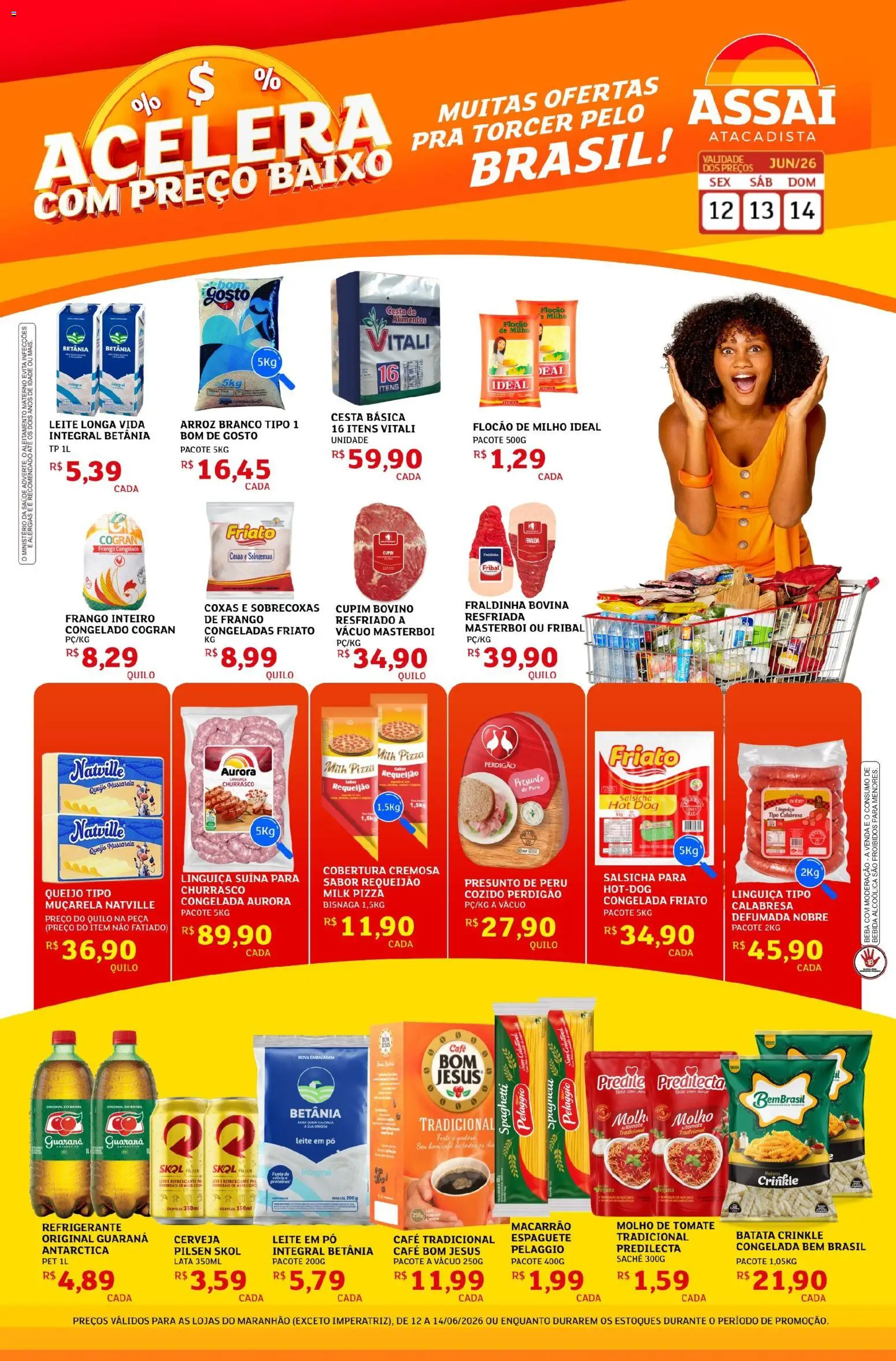 Assaí Atacadista Folheto - válido de 12.06.2026 | Página: 1 | Produtos: Pó, Pizza, Muçarela, Arroz