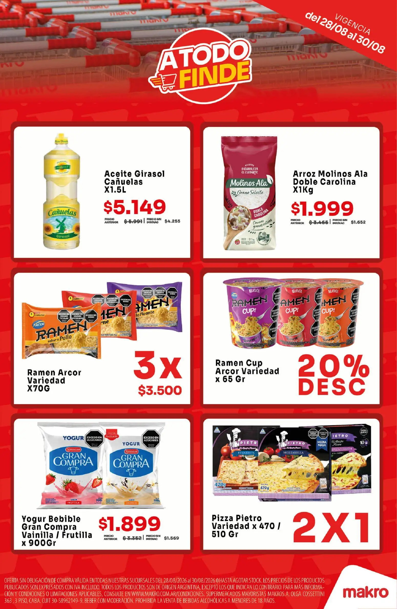 Makro ofertas │ válido desde el 28/08/2026 | Página: 2 | Productos: Pollo, Bebidas, Jamón, Arroz