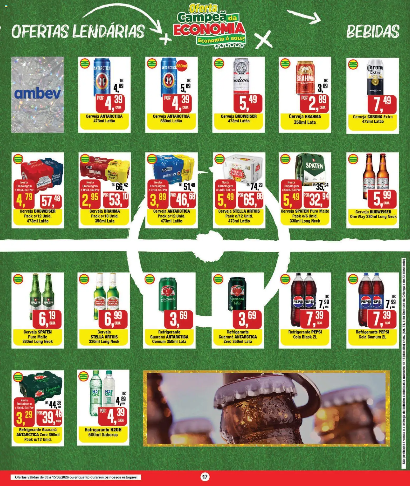 RedEconomia Folheto - válido de 03.06.2026 | Página: 17 | Produtos: Guaraná, Cola, Cerveja, Sal