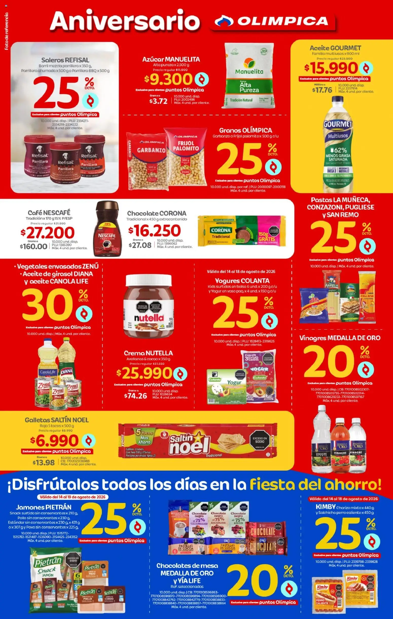 Olímpica revista - valida desde el 11/08/2026 | Página: 5 | Productos: Chocolates, Vinagre, Chocolate, Cacao