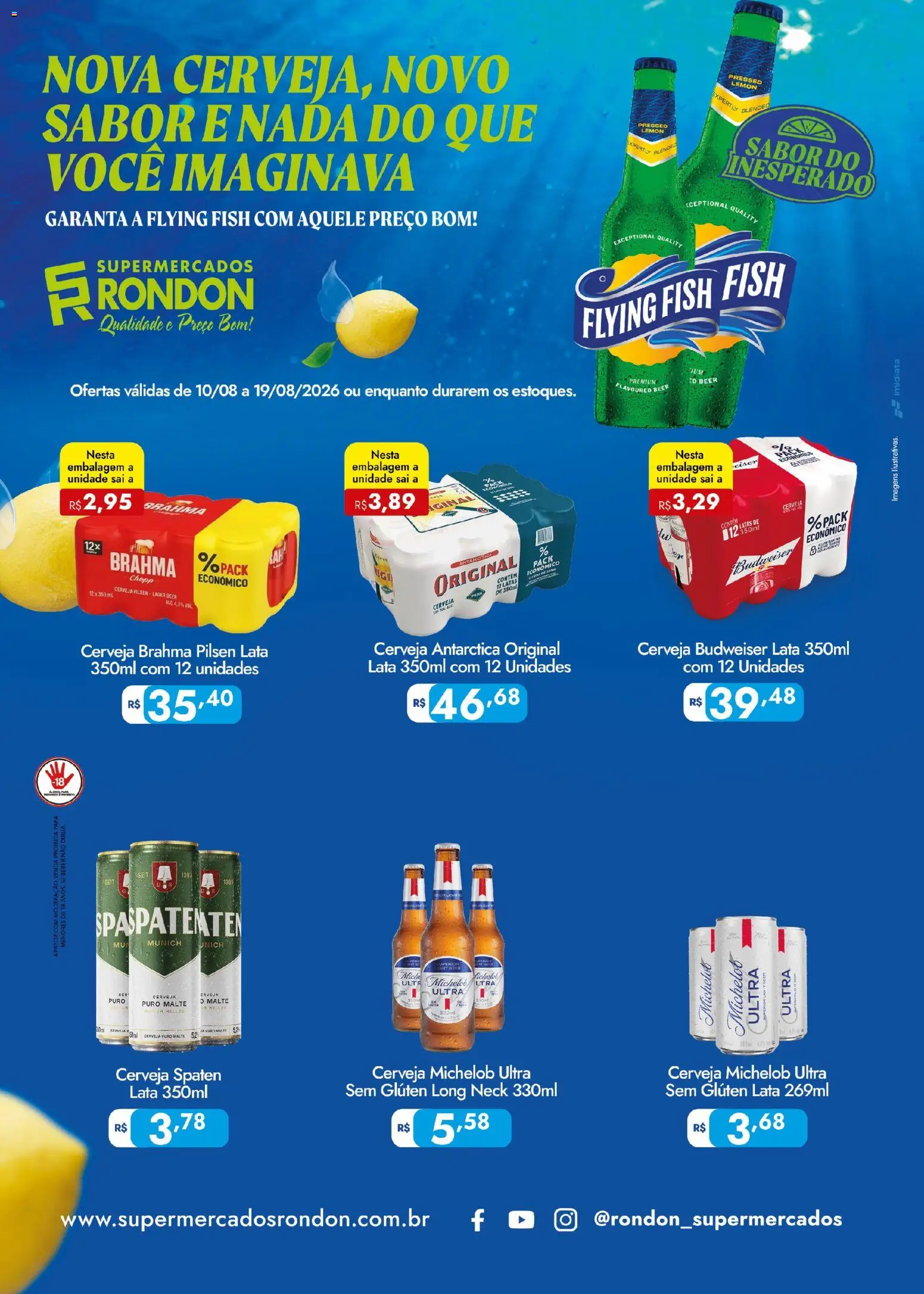 Supermercados Rondon Folheto - válido de 10/08/2026 | Página: 1 | Produtos: Cerveja