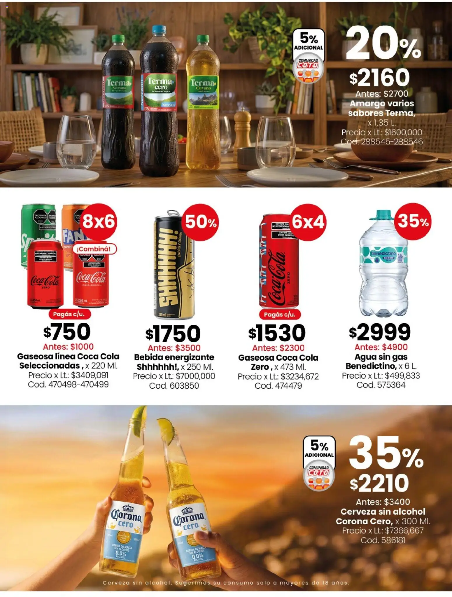 Coto - Almacén y bebidas │ válido desde el 18.05.2026 | Página: 7 | Productos: Gaseosa, Agua, Cerveza