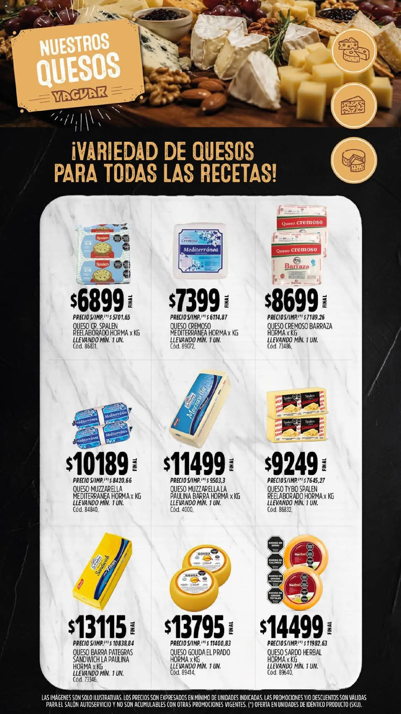 Yaguar - Oferta Semanal Trelew │ válido desde el 14/09/2026 | Página: 8 | Productos: Queso Gouda, Muzzarella, Queso