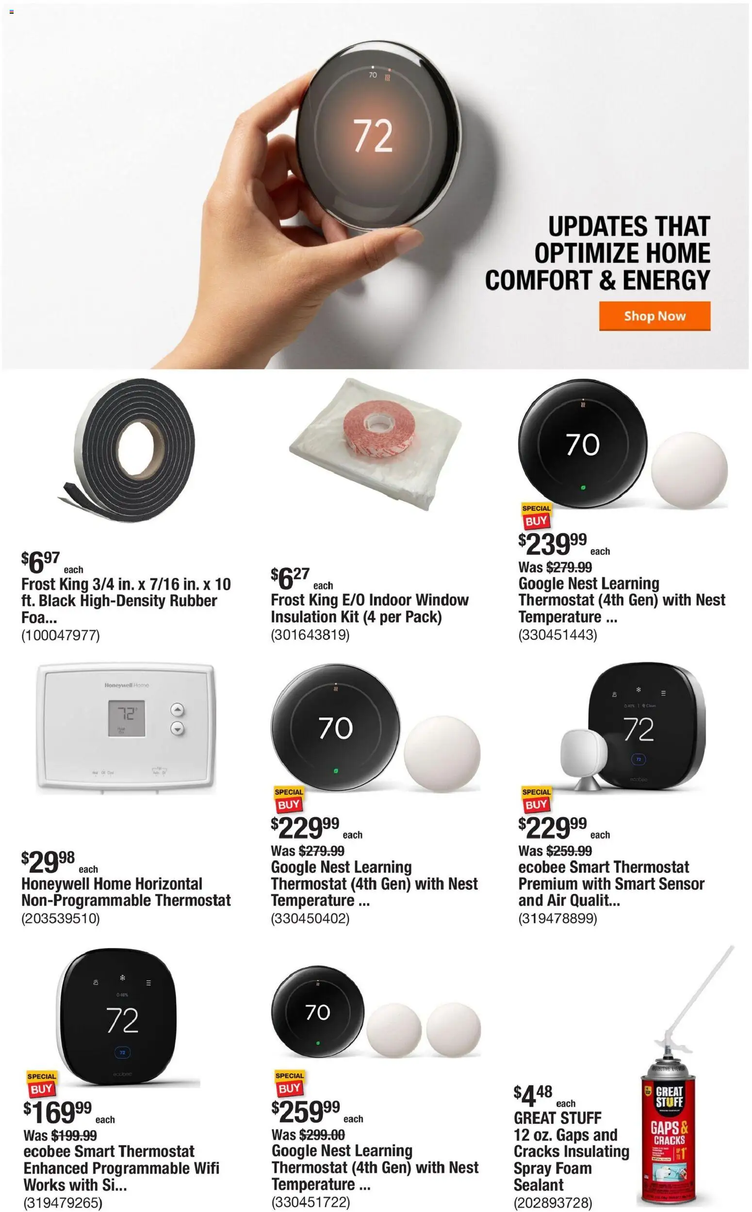 Home Depot Weekly Ad - valid from 09/10/2026 | Page: 8 | Products: Sealant, Sensor, Foam, Thermostat