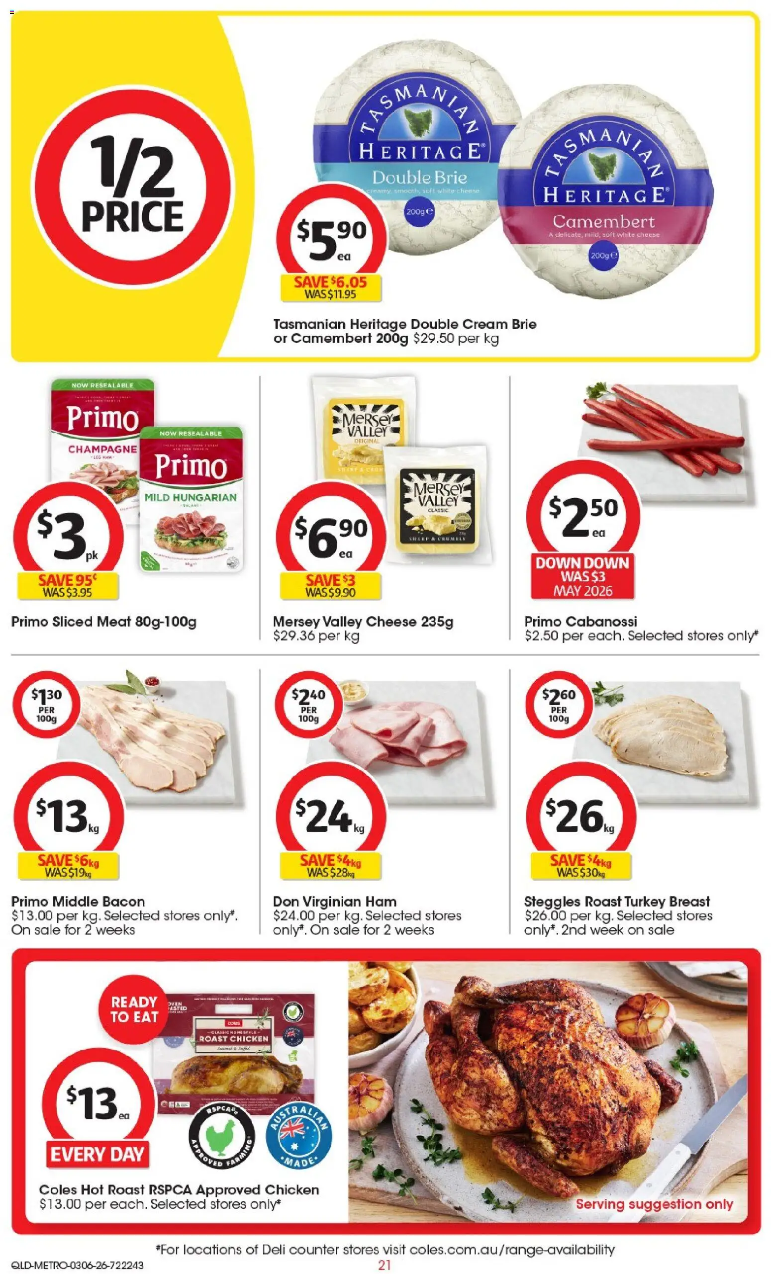 Coles catalogue - valid from 03.06.2026 | Page: 21 | Products: Ham, Chicken, Turkey, Oven