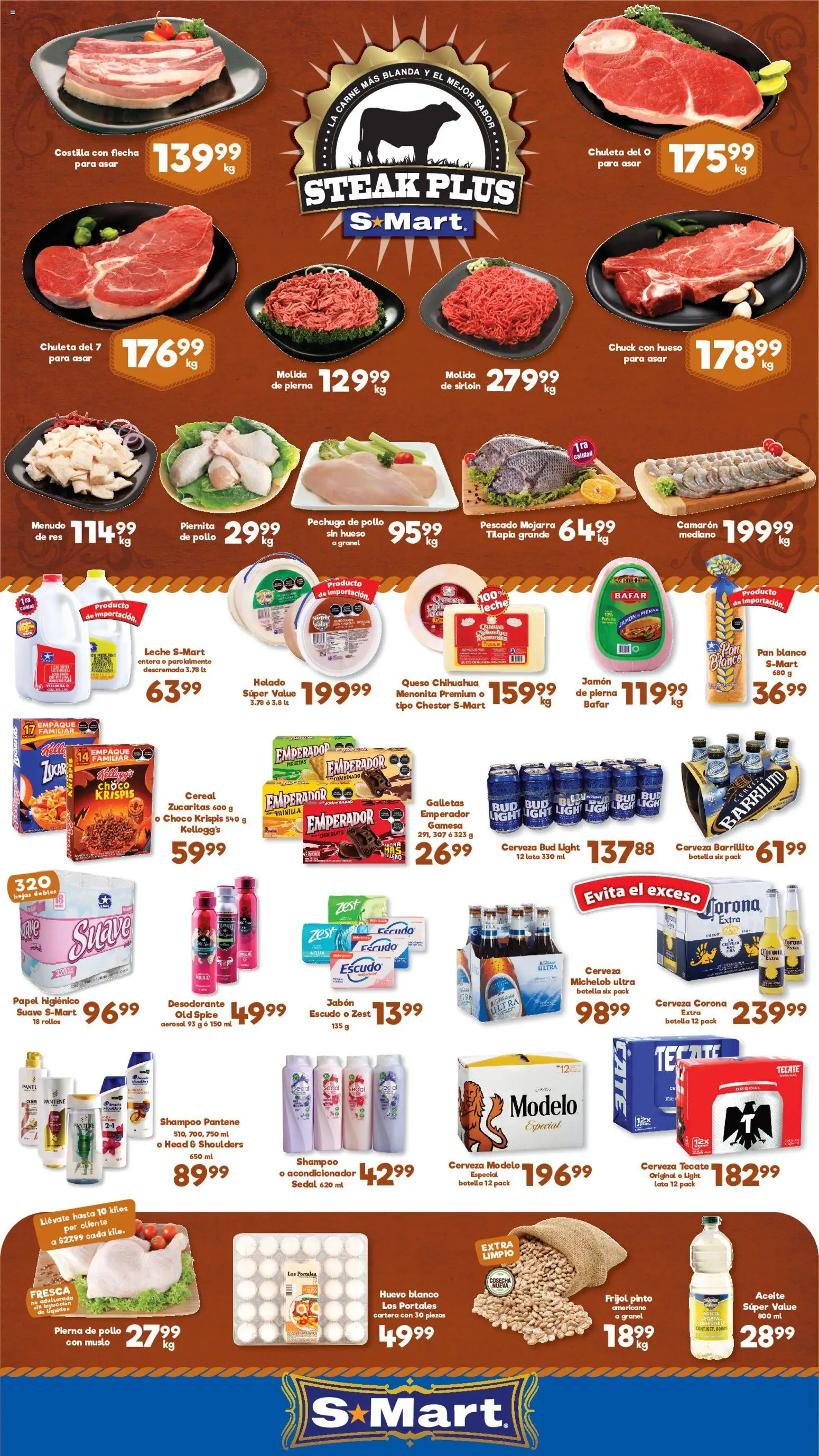 Nuevas ofertas de S-Mart válidas en toda la República Mexicana desde el 29.05.2026. ¡Encuentra las mejores ofertas en S-Mart folleto Juárez! | Página: 1 | Productos: Leche, Cerveza, Helado, Jabón
