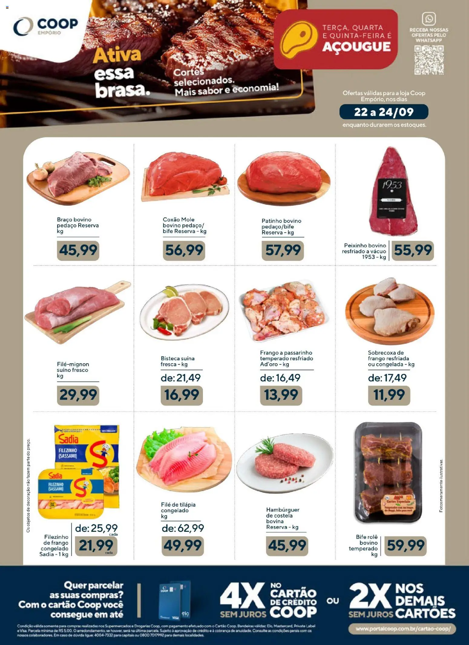 Coop Folheto - válido de 22/09/2026 | Página: 2 | Produtos: Coxão mole, Tilápia, Hambúrguer, Filé de tilápia