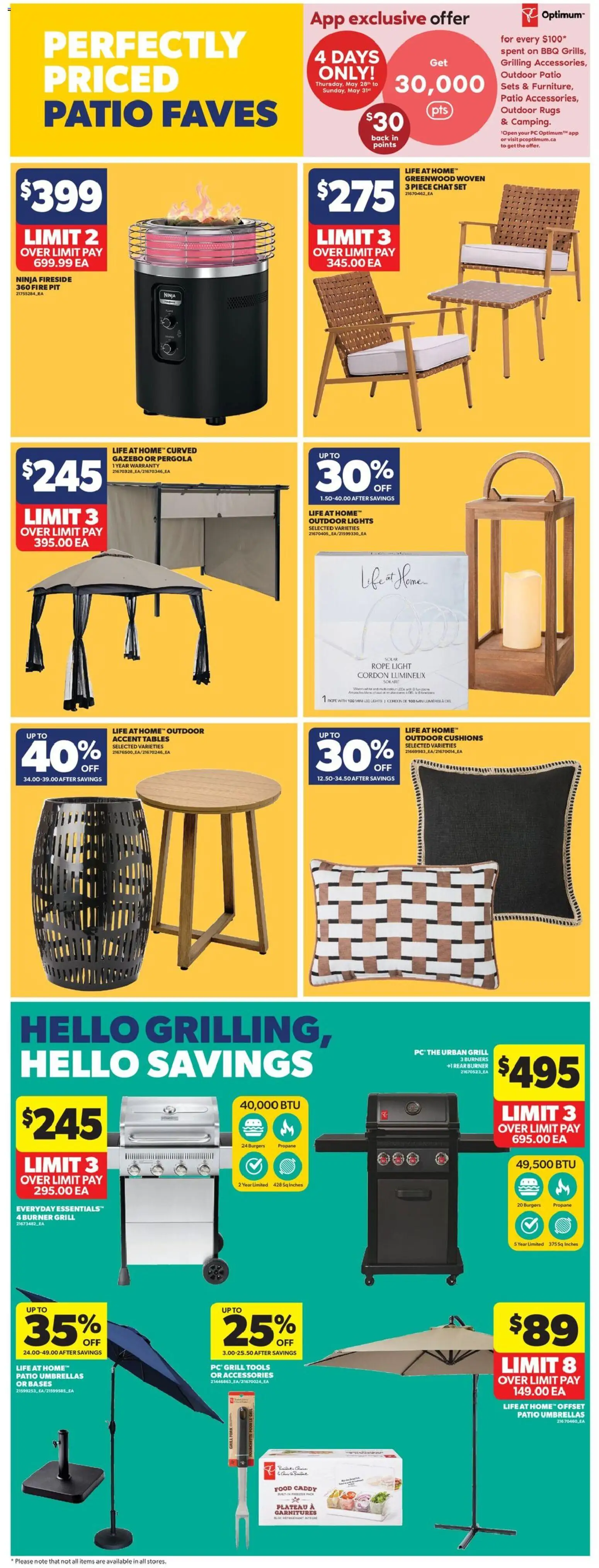 Real Canadian Superstore flyer valid from 28.05.2026 | Page: 38 | Products: Umbrella, PC, Grill
