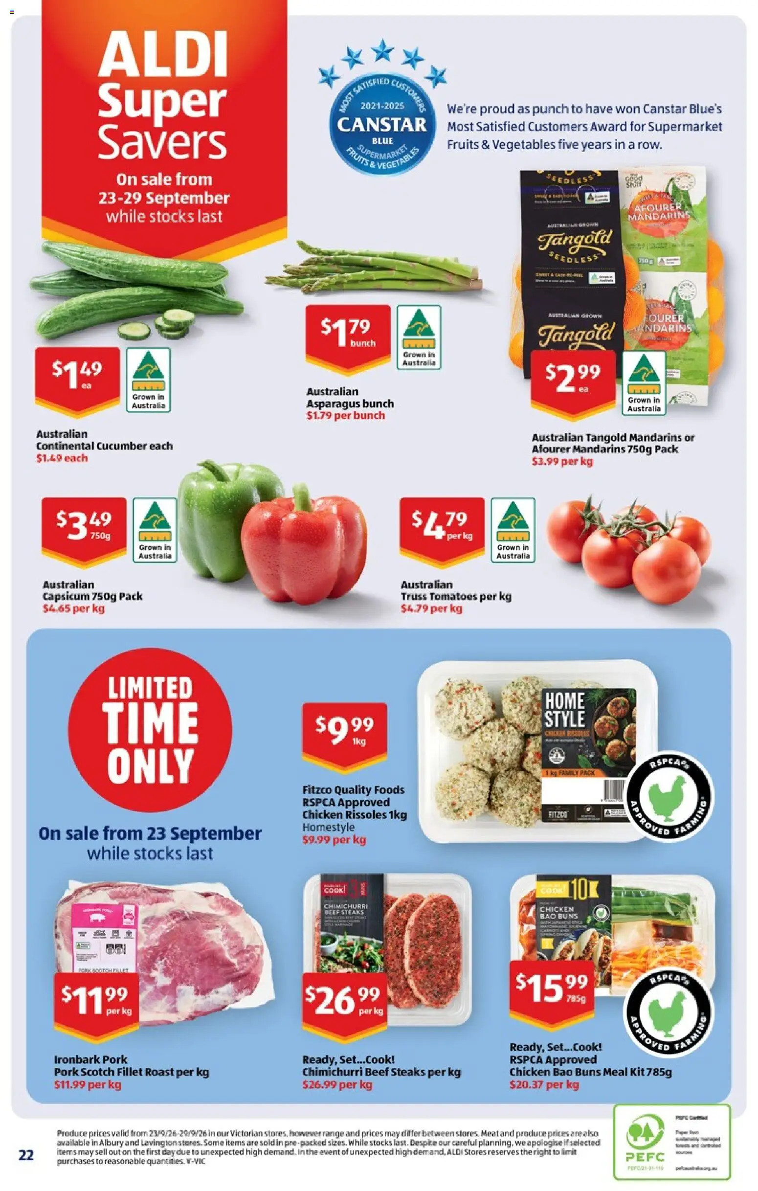 Aldi catalogue - valid from 30/09/2026 | Page: 22 | Products: Capsicum, Beef, Vegetables, Asparagus