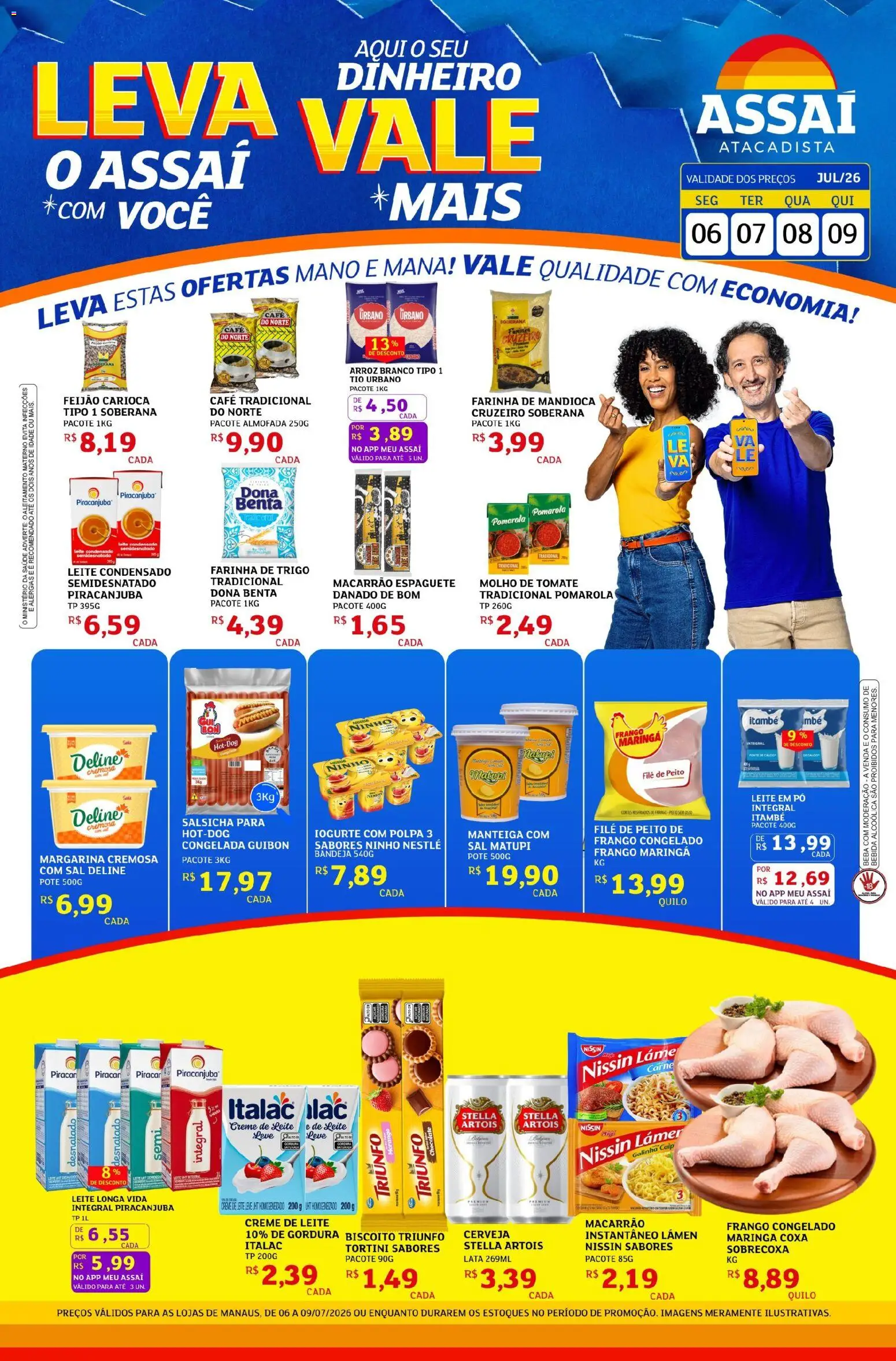 Assaí Atacadista Folheto - válido de 08/07/2026 | Página: 1 | Produtos: Almofada, Manteiga, Café, Macarrão