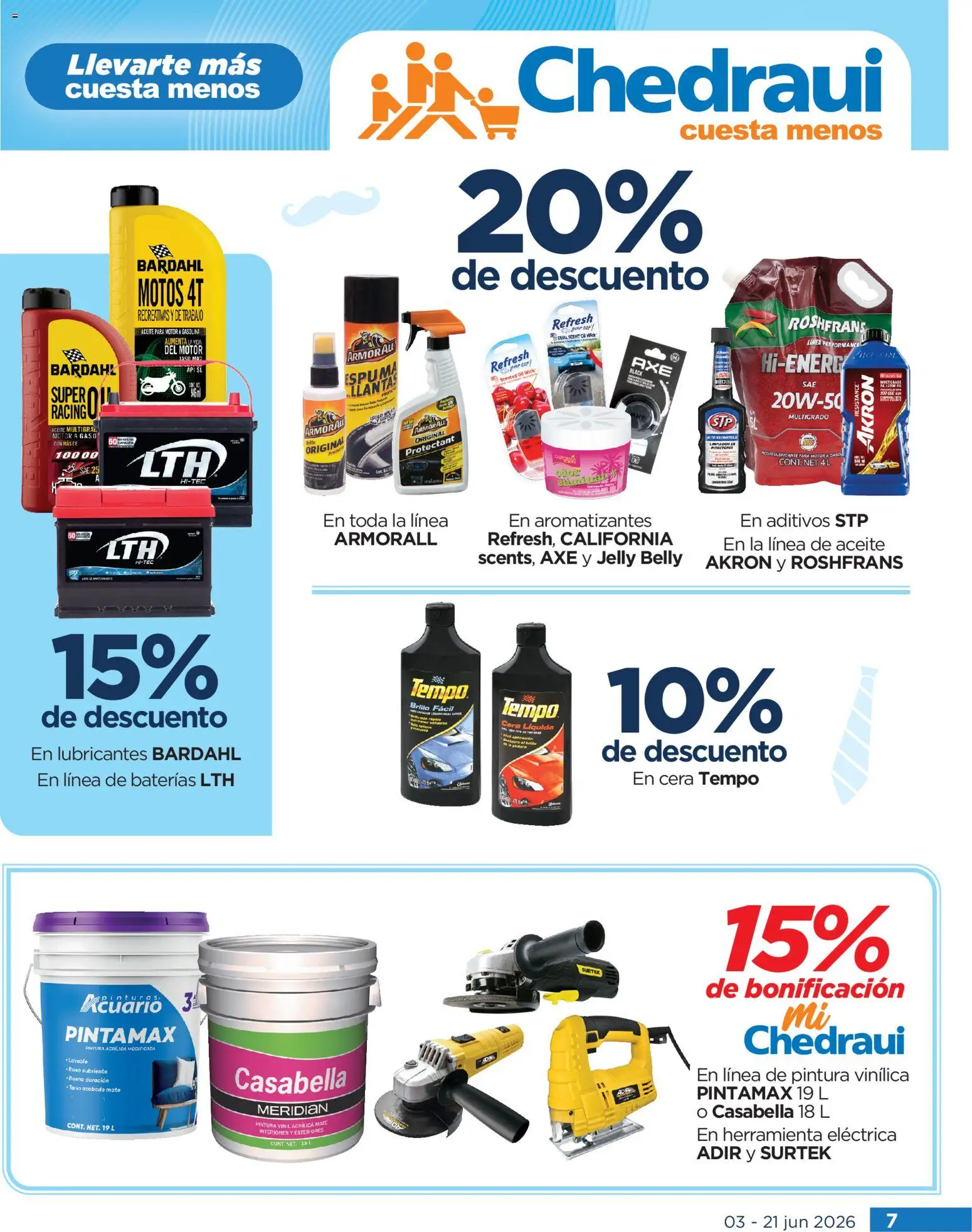 Nuevas ofertas de Chedraui válidas en toda la República Mexicana desde el 03.06.2026. ¡Encuentra las mejores ofertas en Chedraui folleto Todo para papá! | Página: 7 | Productos: Papa, Aceite, Espuma, Mate