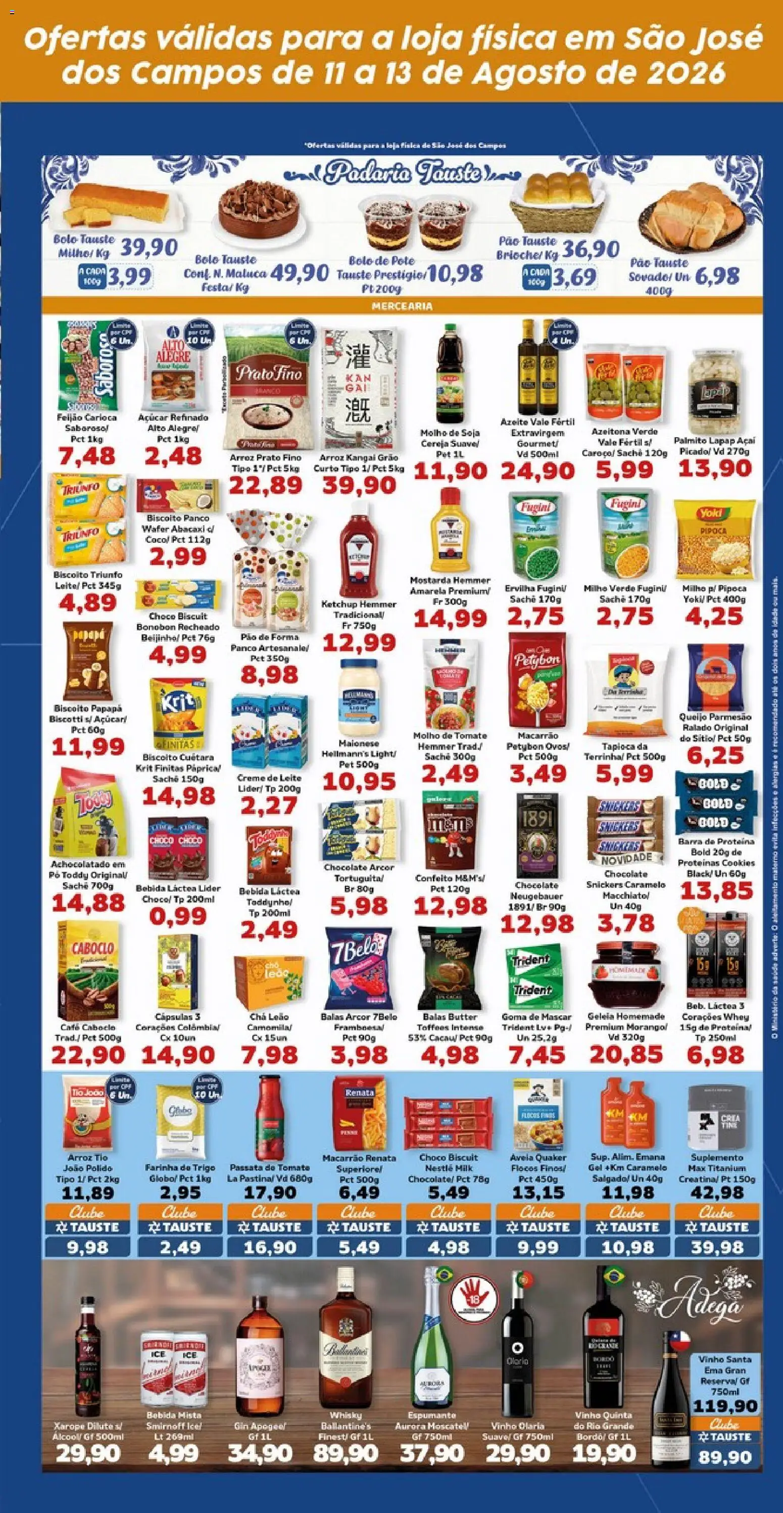 Tauste Folheto - válido de 11/08/2026 | Página: 3 | Produtos: Mostarda, Espumante, Vinho, Xarope
