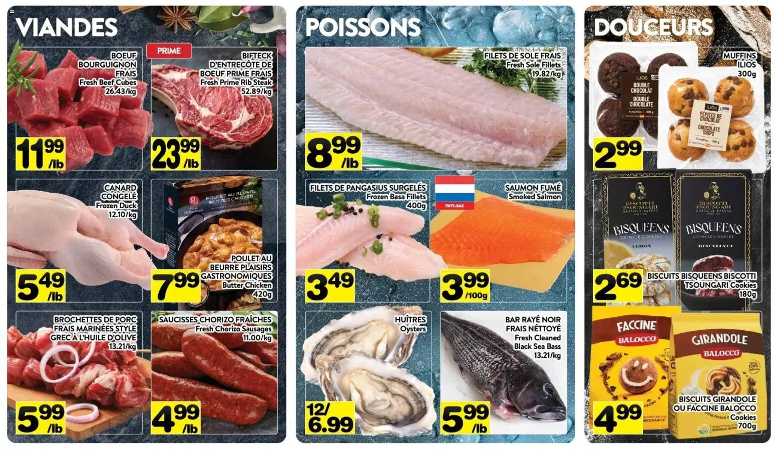 Pa Supermarché flyer valid from Aug 17, 2026 | Page: 4 | Products: Beef, Cookies, Salmon, Beef cubes