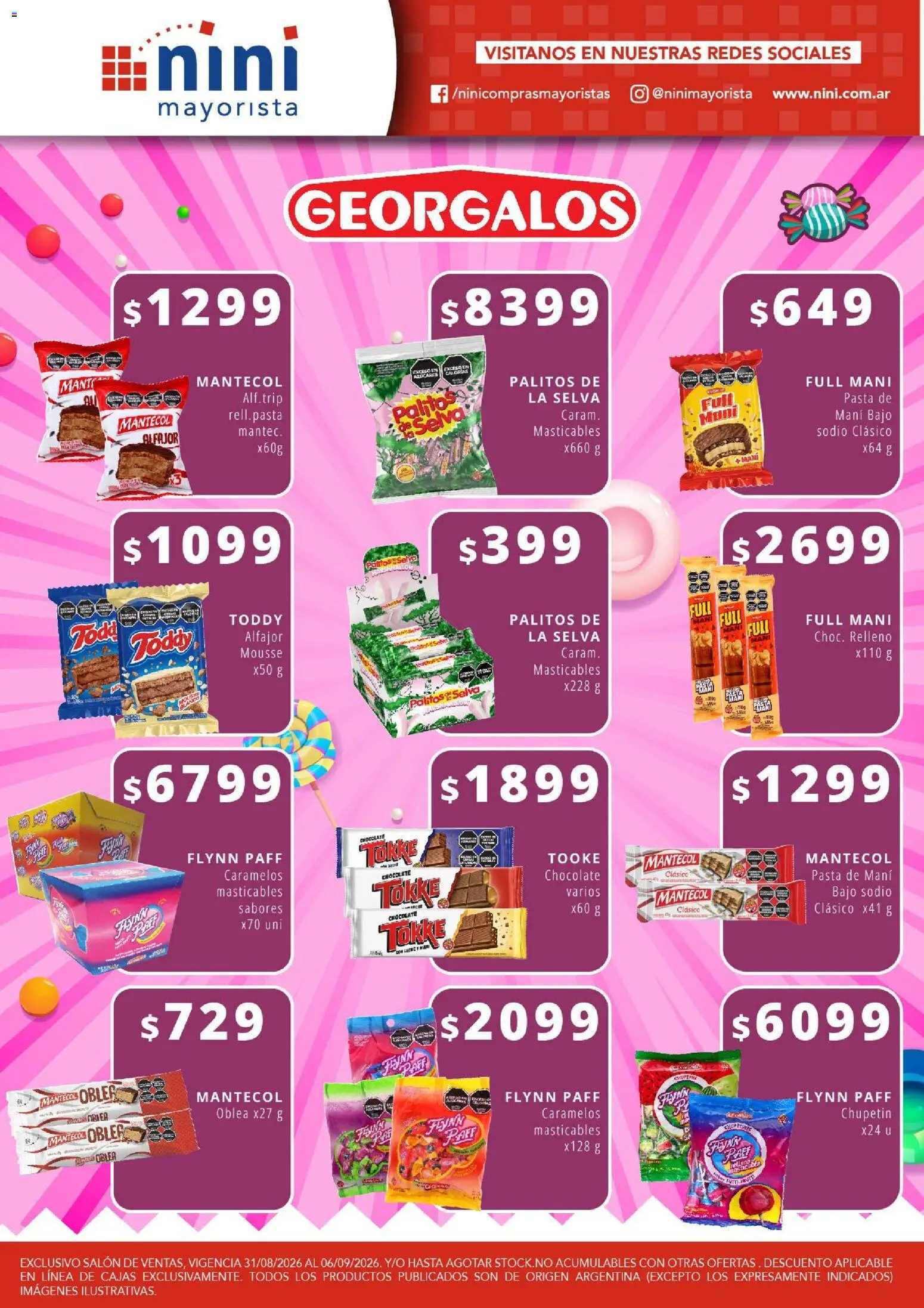 NINI Mayorista catálogo │ válido desde el 07/09/2026 | Página: 36 | Productos: Mani, Mousse, Alfajor, Pasta