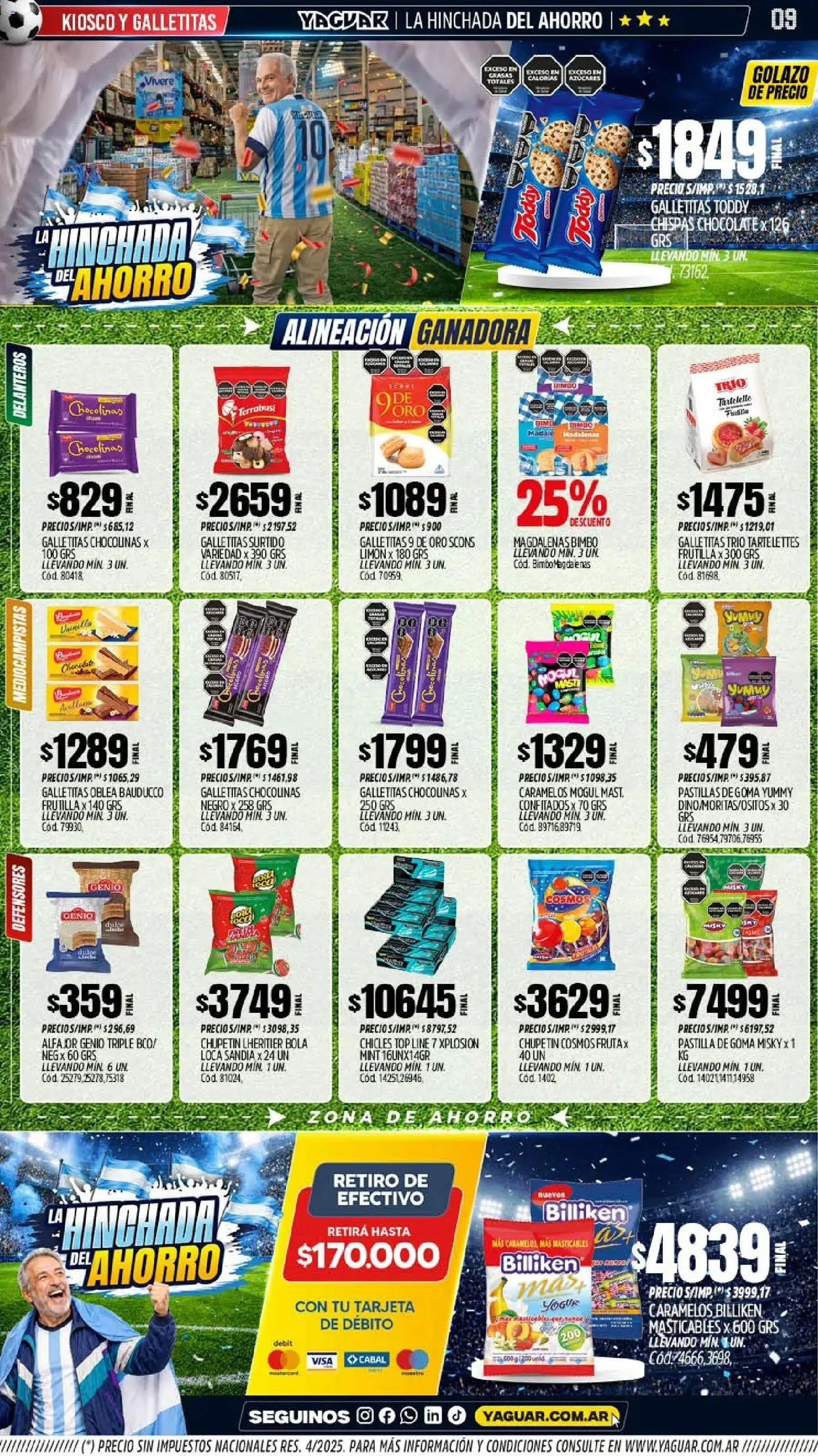 Yaguar - Oferta Semanal Chaco │ válido desde el 08.06.2026 | Página: 9 | Productos: Chicles, Sandía, Chocolate, Alfajor