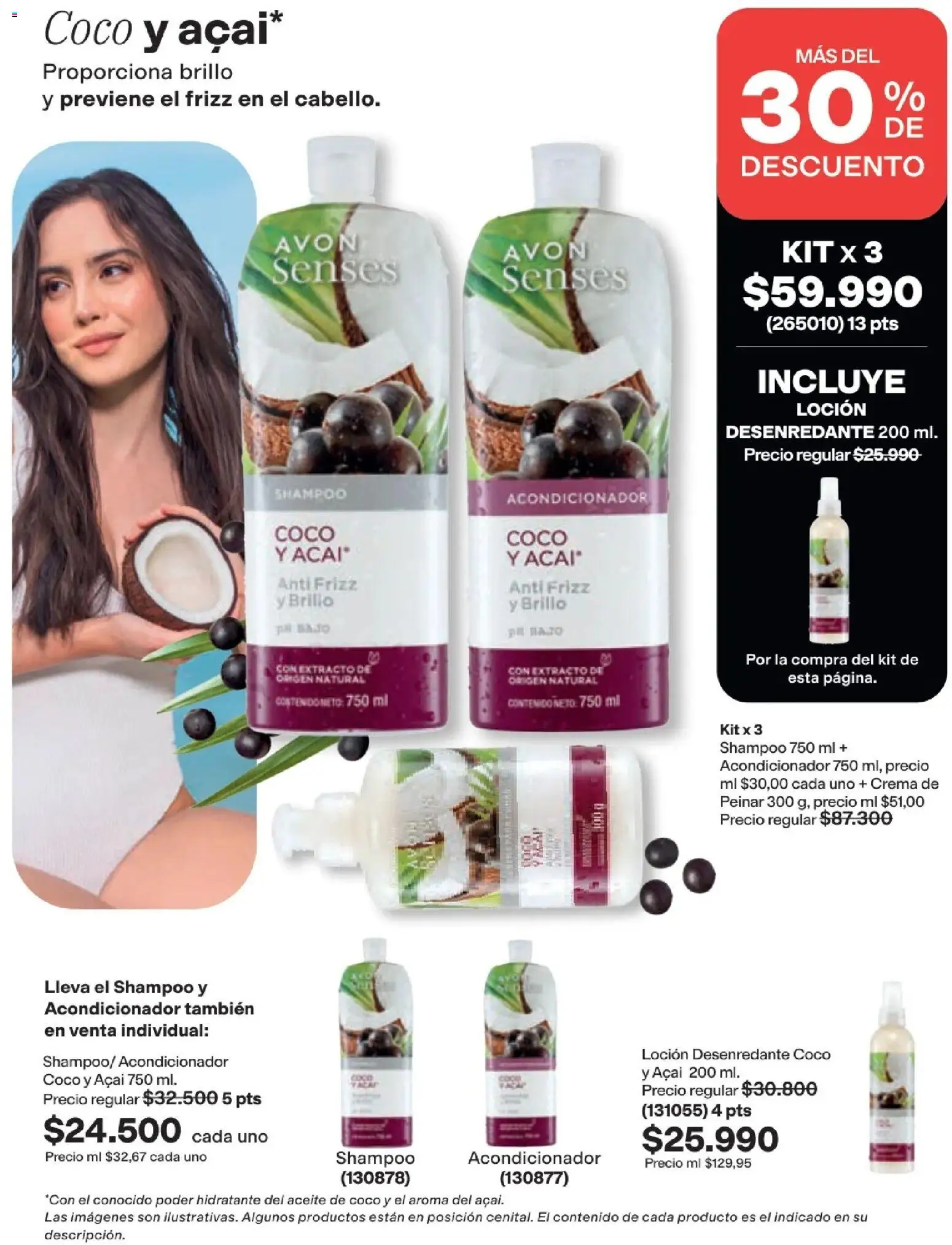 Avon revista - valida desde el 16/08/2026 | Página: 159 | Productos: Individual, Loción, Aceite de coco, Crema de peinar