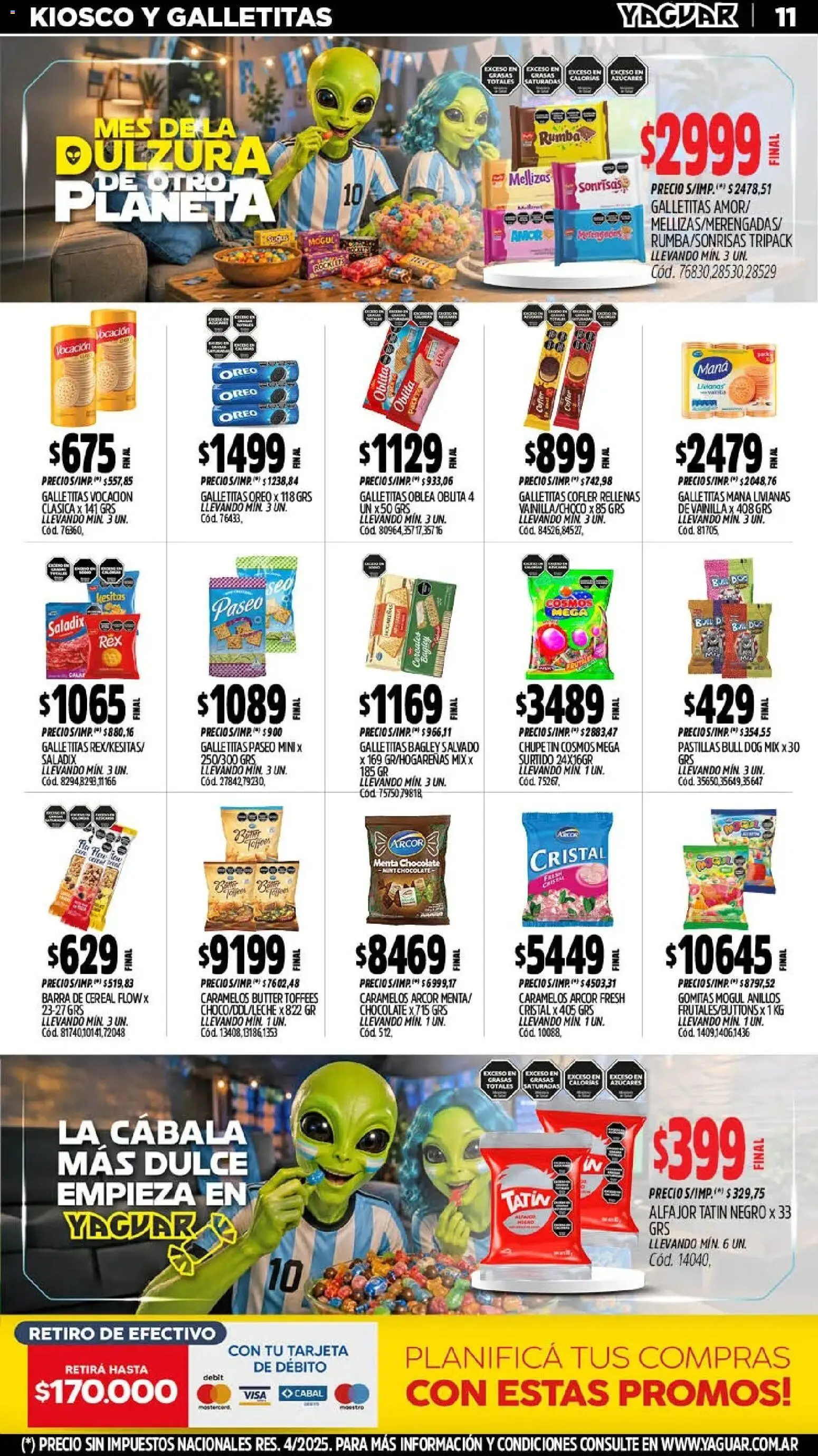 Yaguar - Oferta Semanal Jujuy │ válido desde el 06/07/2026 | Página: 11 | Productos: Galletitas, Gomitas, Chocolate, Alfajor
