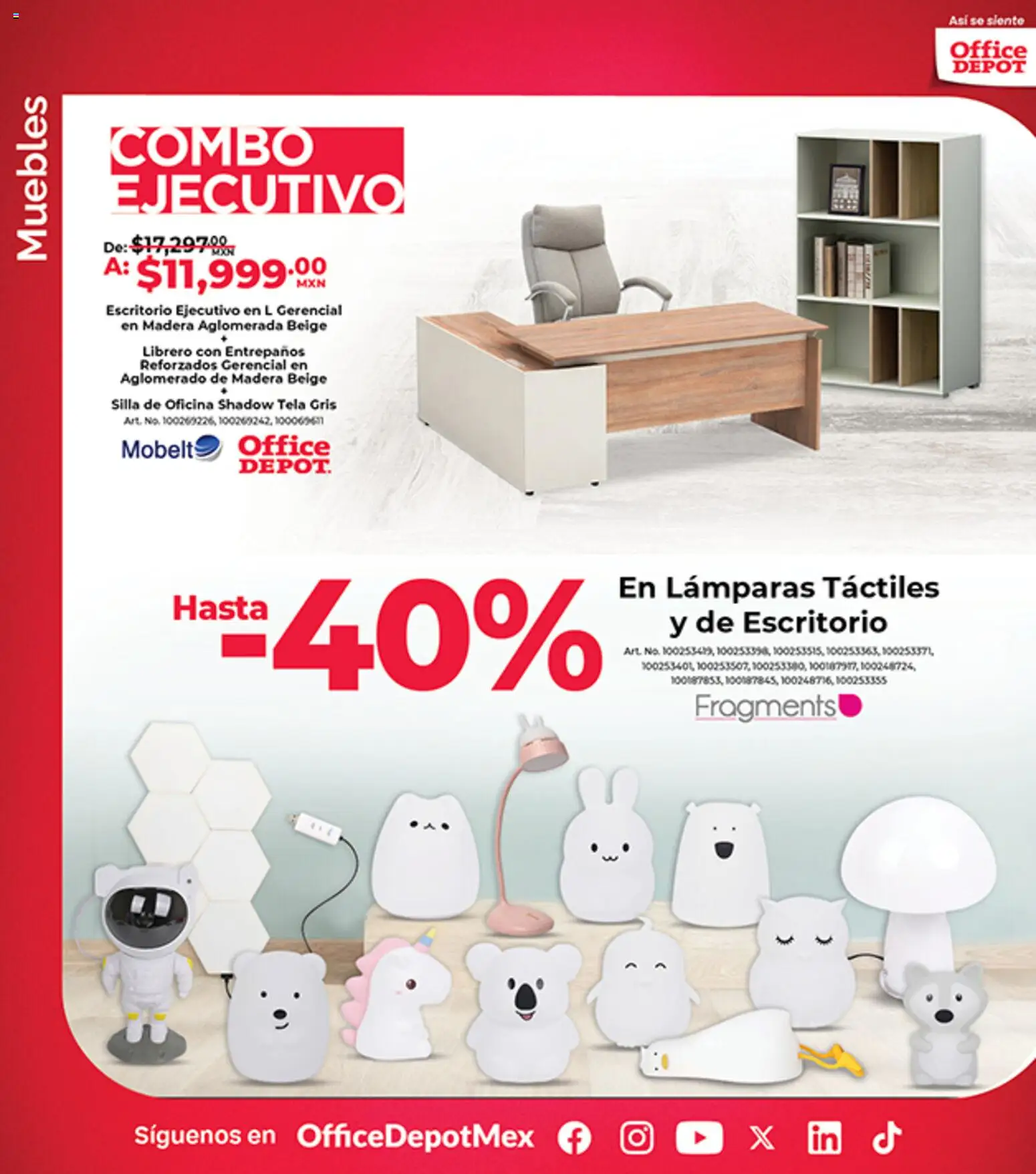 Nuevas ofertas de Office Depot válidas en toda la República Mexicana desde el 01.05.2026. ¡Encuentra las mejores ofertas en Office Depot catálogo! | Página: 24 | Productos: Silla, Escritorio