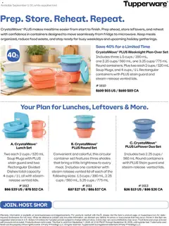 Preview of Tupperware weekly flyer from shop Tupperware valid from Sep 1, 2026