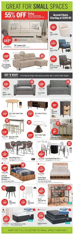 Preview of The Brick weekly flyer / circulaire from shop The Brick valid from Jun 22, 2026 | Page: 10 | Products: Bed, Table, Chair, Coffee