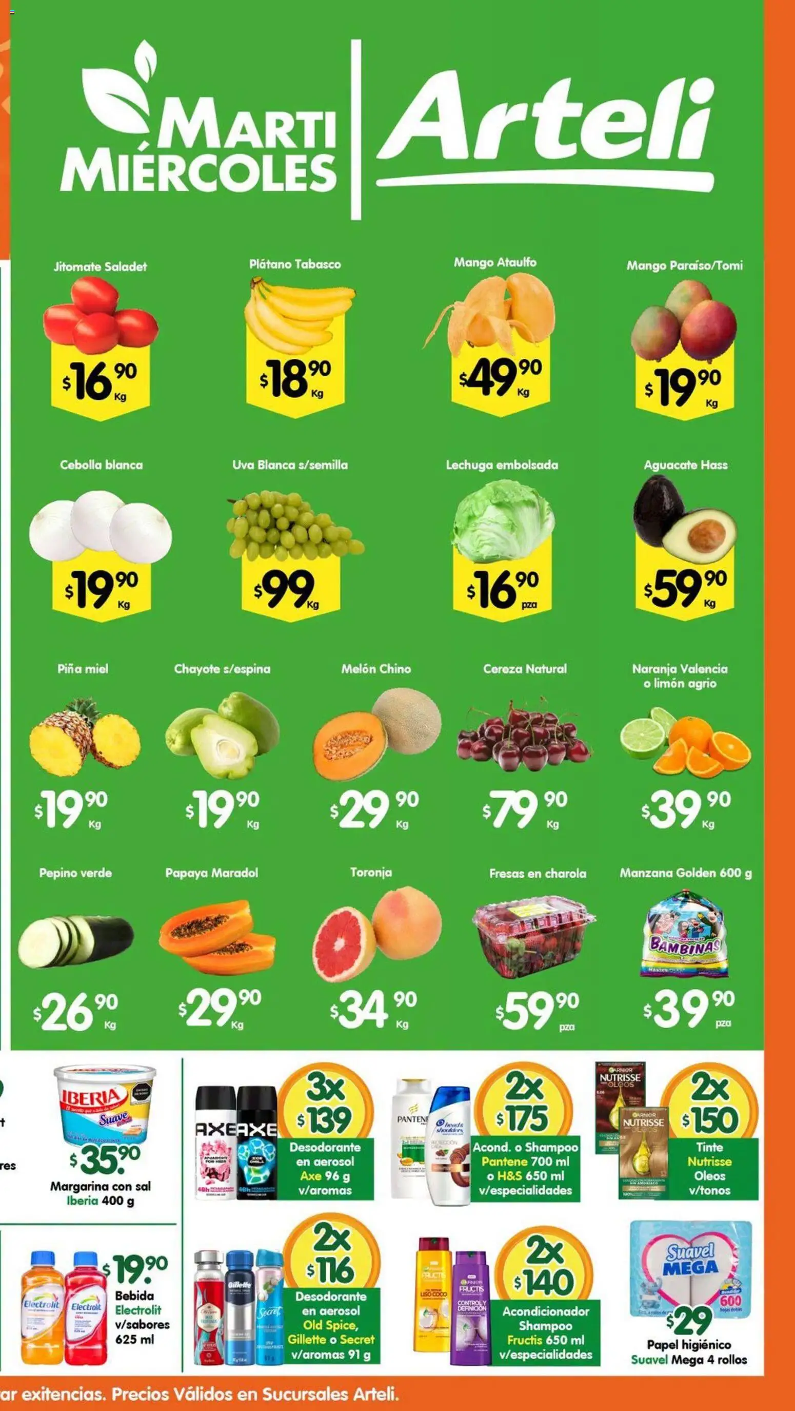 Nuevas ofertas de Arteli válidas en toda la República Mexicana desde el 14/07/2026. ¡Encuentra las mejores ofertas en Arteli folleto Tuxpan! | Página: 2 | Productos: Desodorante, Plátano, Uva, Acondicionador