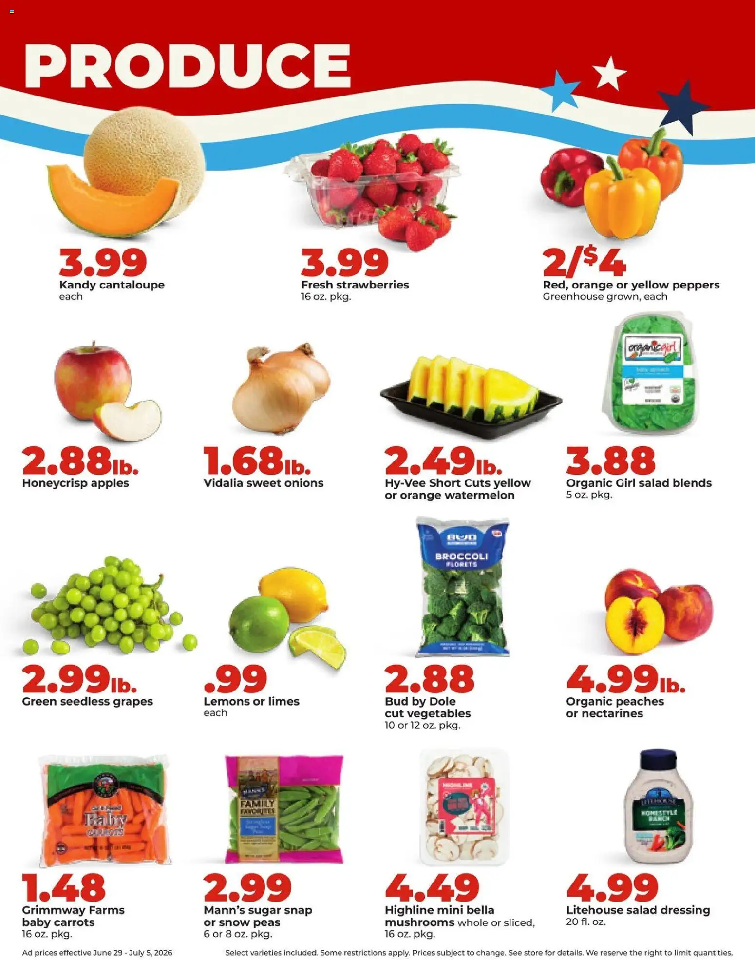 HyVee Weekly Ad - valid from 06/29/2026 | Page: 16 | Products: Peppers, Salad, Vegetables, Sugar