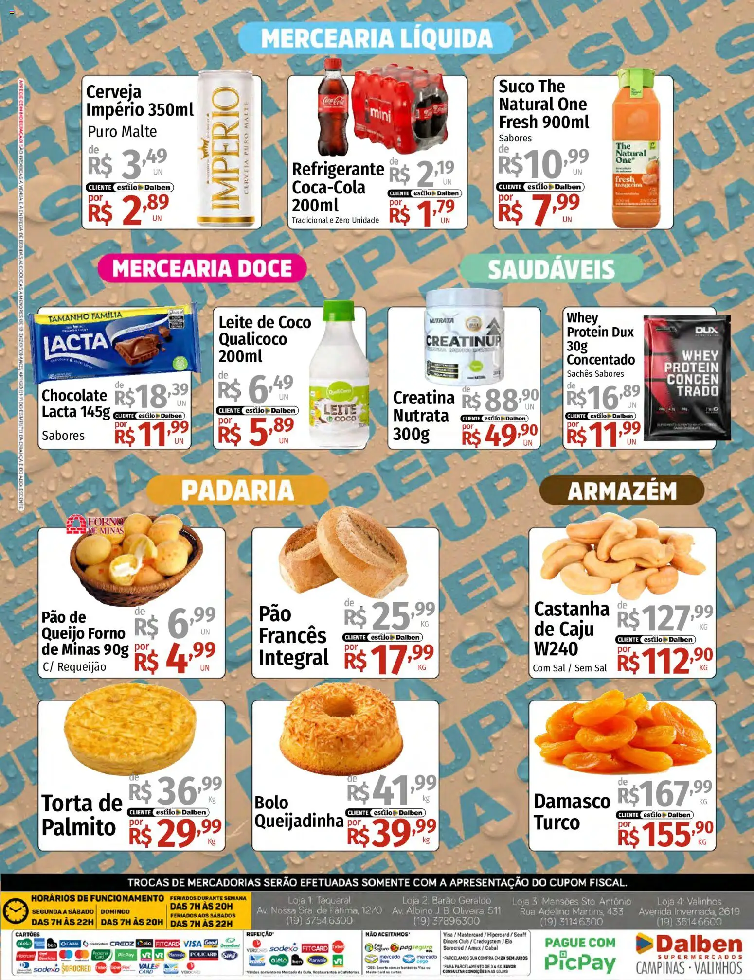 Supermercado Dalben Folheto - válido de 07/09/2026 | Página: 4 | Produtos: Leite, Queijo, Chocolate, Suco