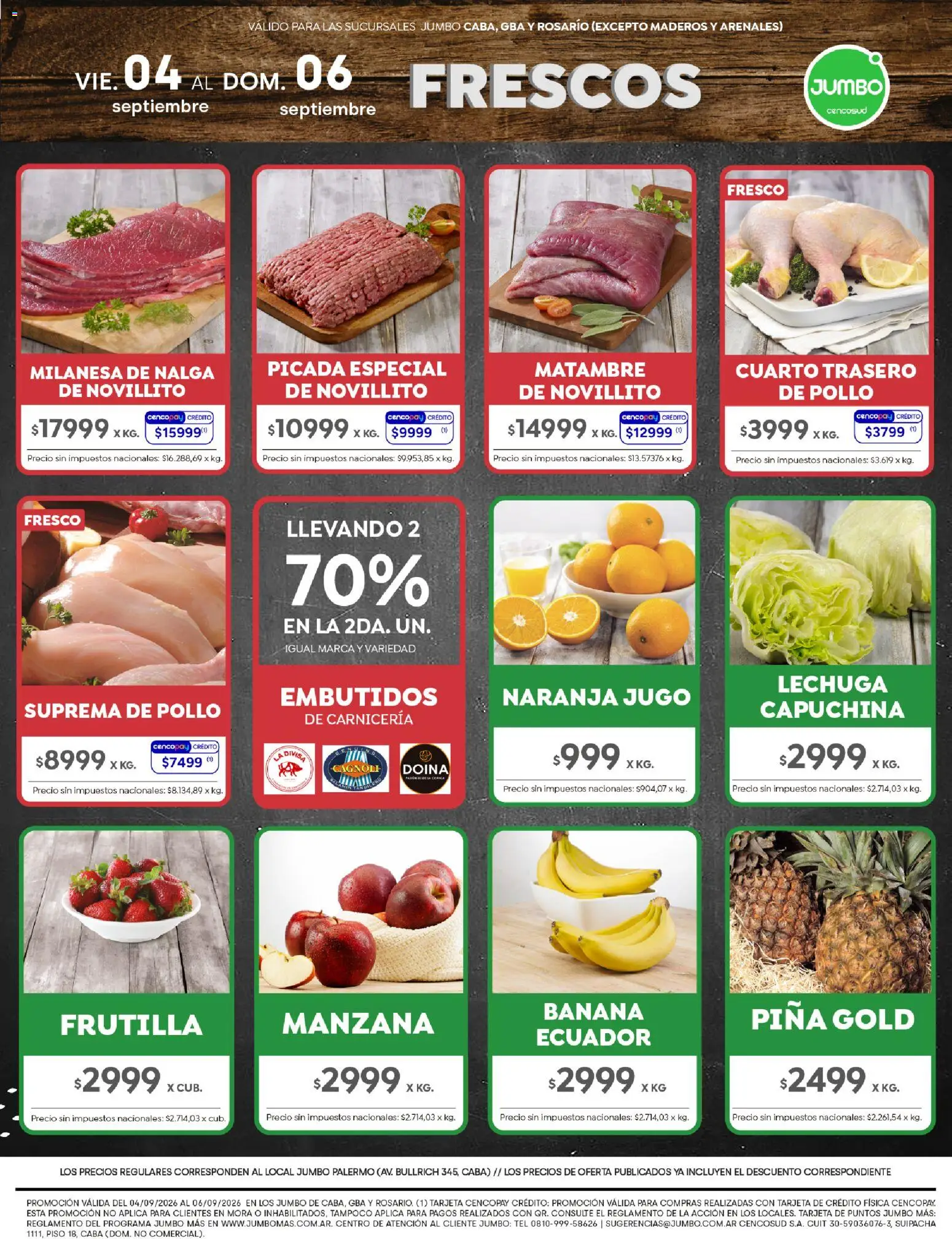 Jumbo - Bs As | Jumbo al 100 │ válido desde el 04/09/2026 | Página: 6 | Productos: Rosario, Manzana, Lechuga, Jugo