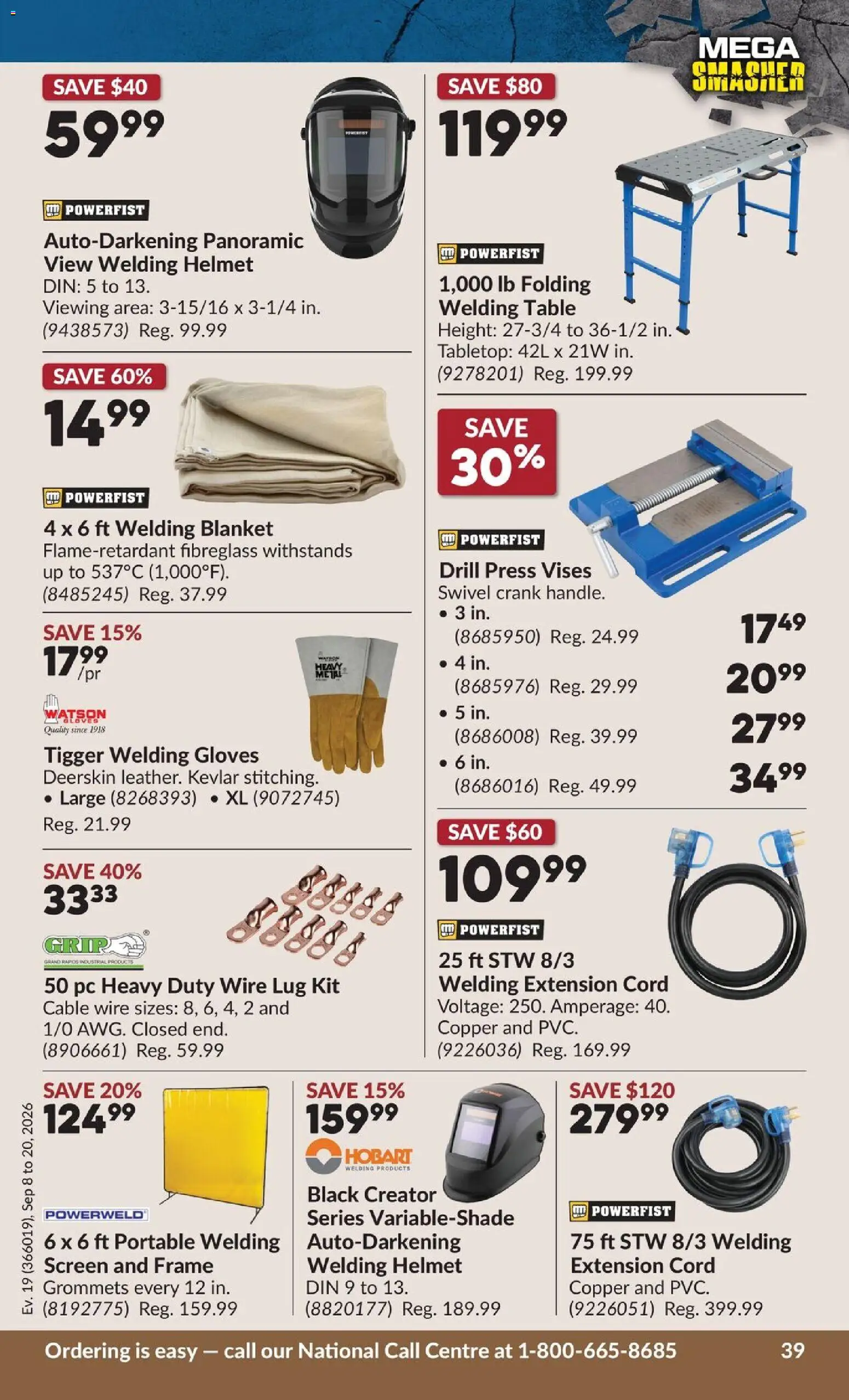 Princess Auto flyer valid from Sep 8, 2026 | Page: 42 | Products: Gloves, PC, Blanket, Table